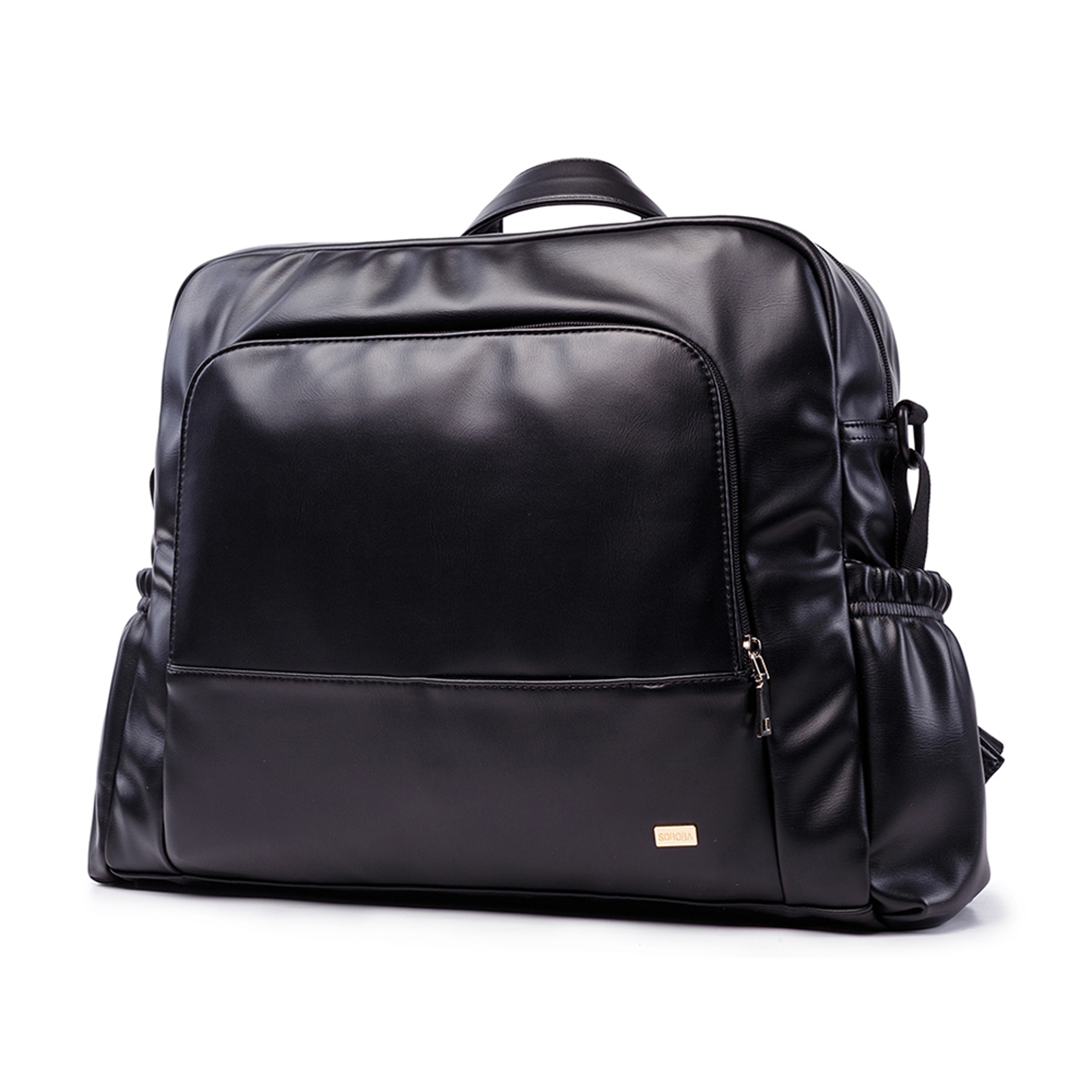 Large Capacity Waterproof Black Diaper Bag Smooth Leather Nursing Changing Backpack For Newborn Bab 0