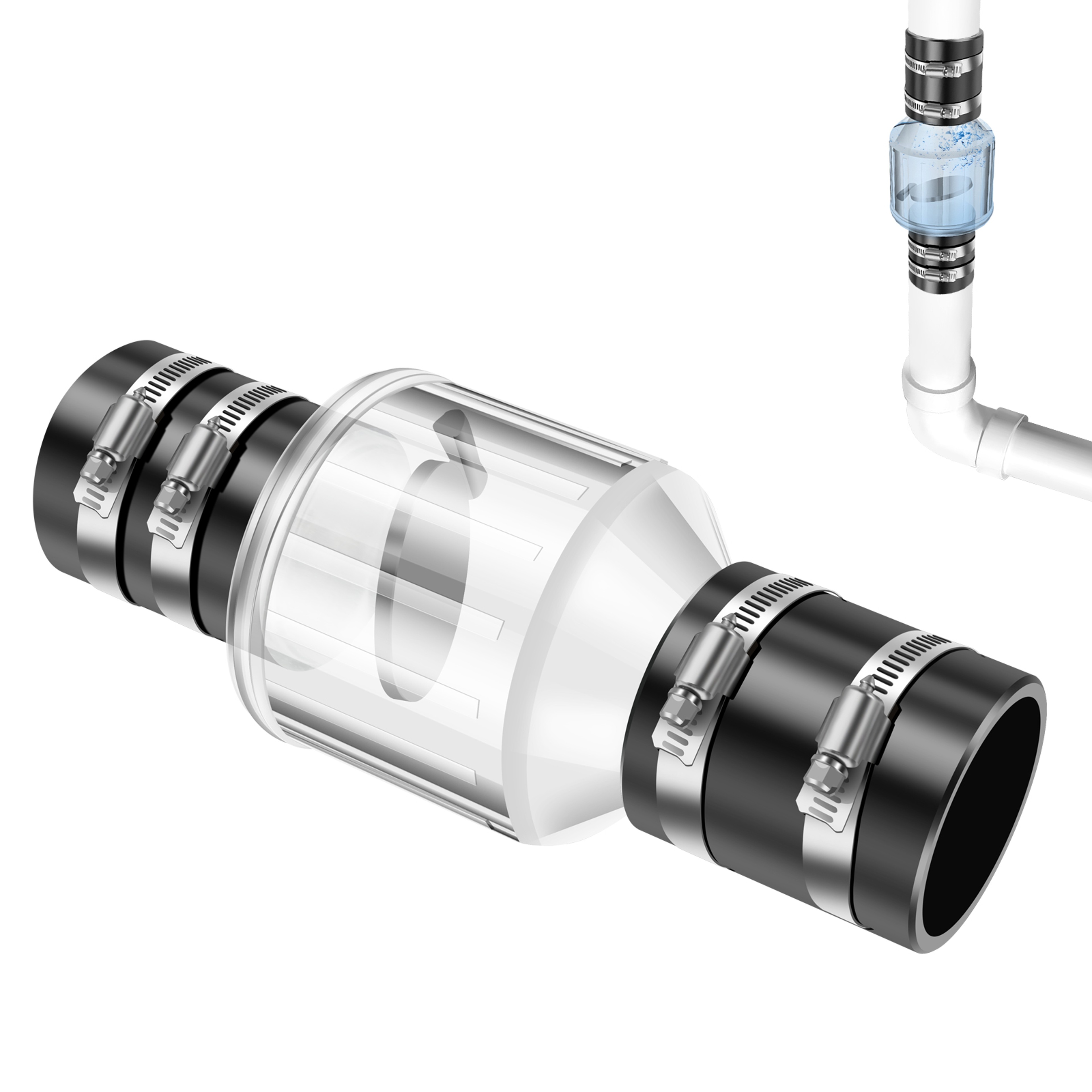 Sump Pump Check Valve, Silent Check Valve, Spring Loaded Flapper, Replacement Sewage Pump Valve for Kitchen Bath – view 7