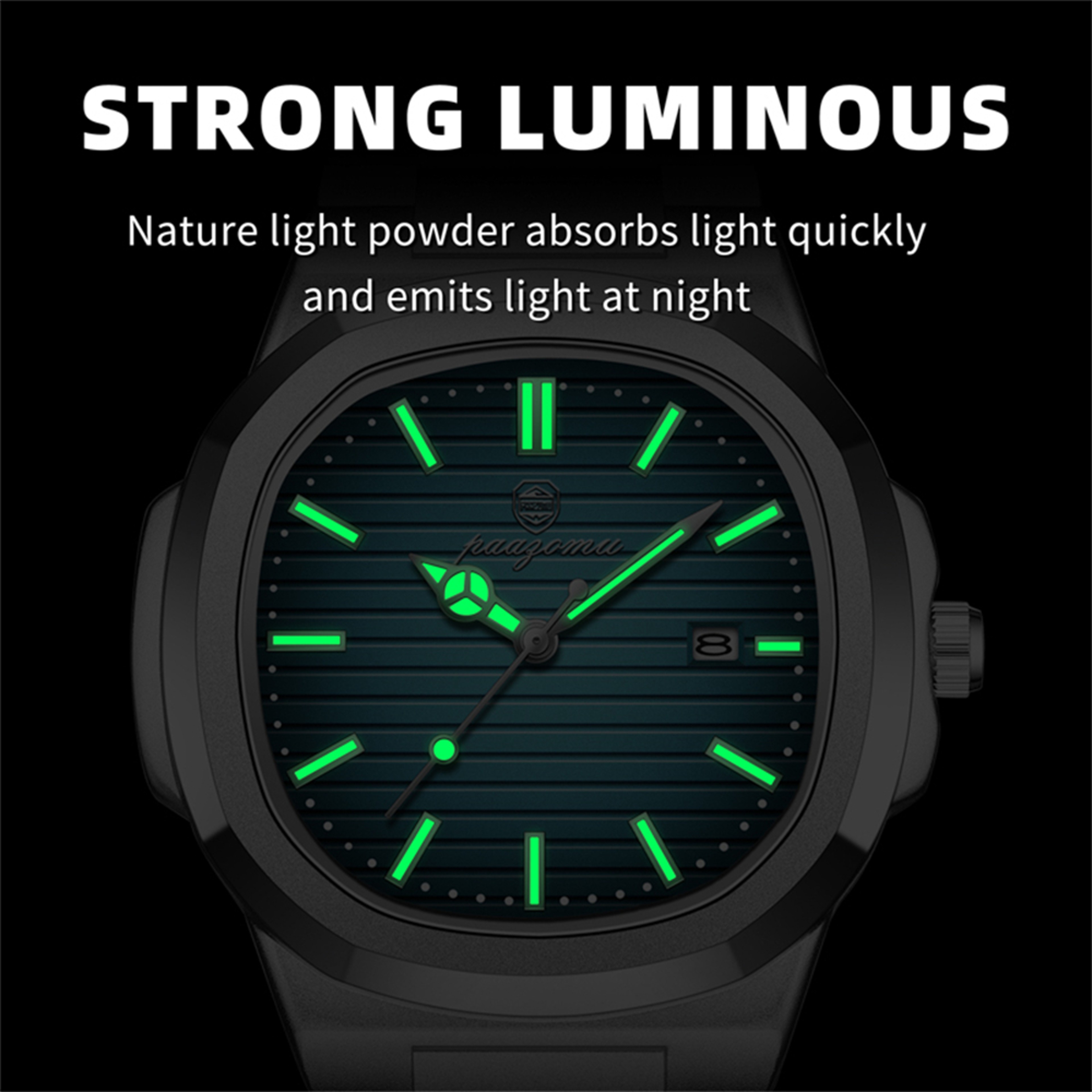 Original Quartz Watch For Men Trend Mens Watches Classic Fashion Square Dial Waterproof Luminous Da 2