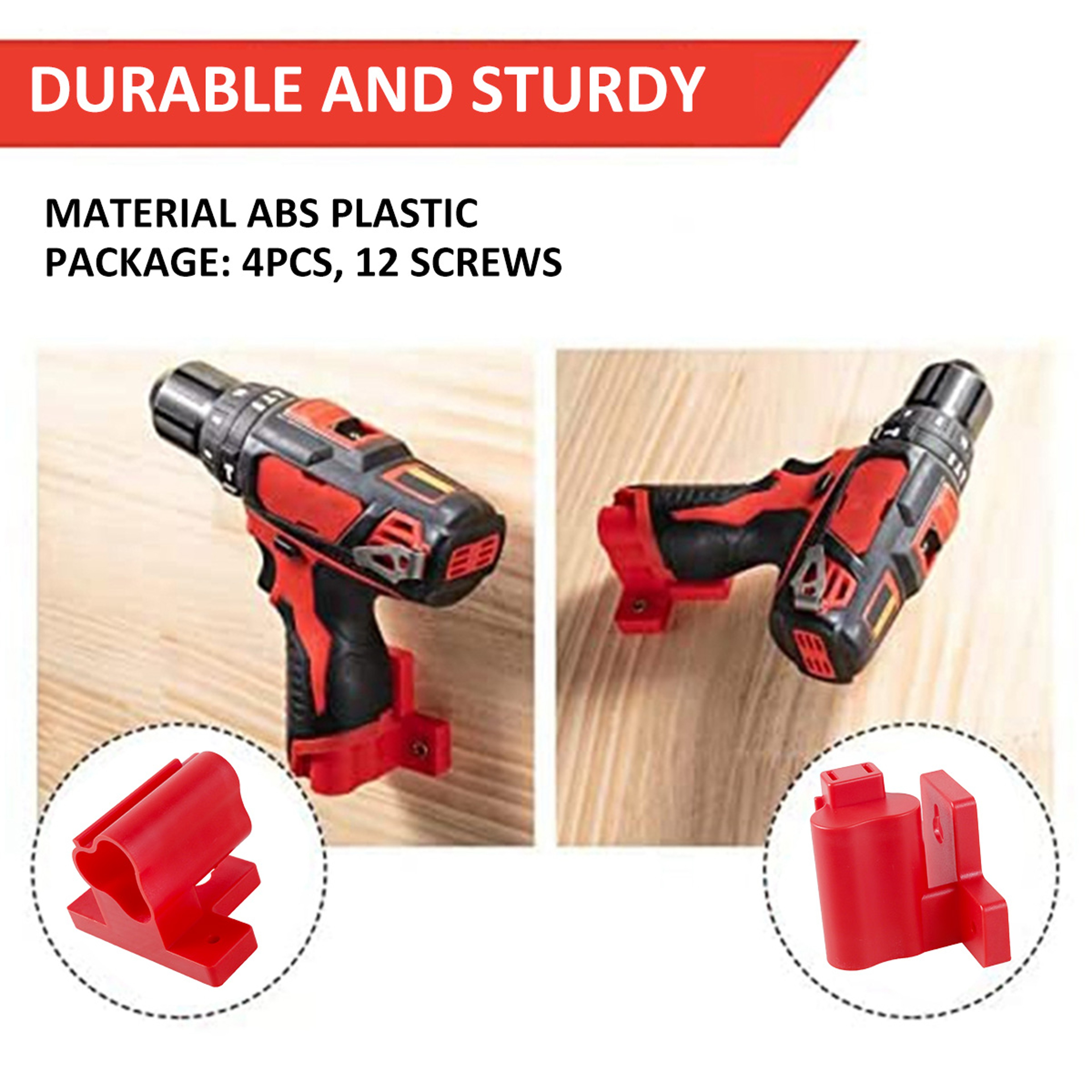 Heavy Duty Power Tool Holder Plastic Dock Electric Battery Hanger For Drill Storage With Screws 1