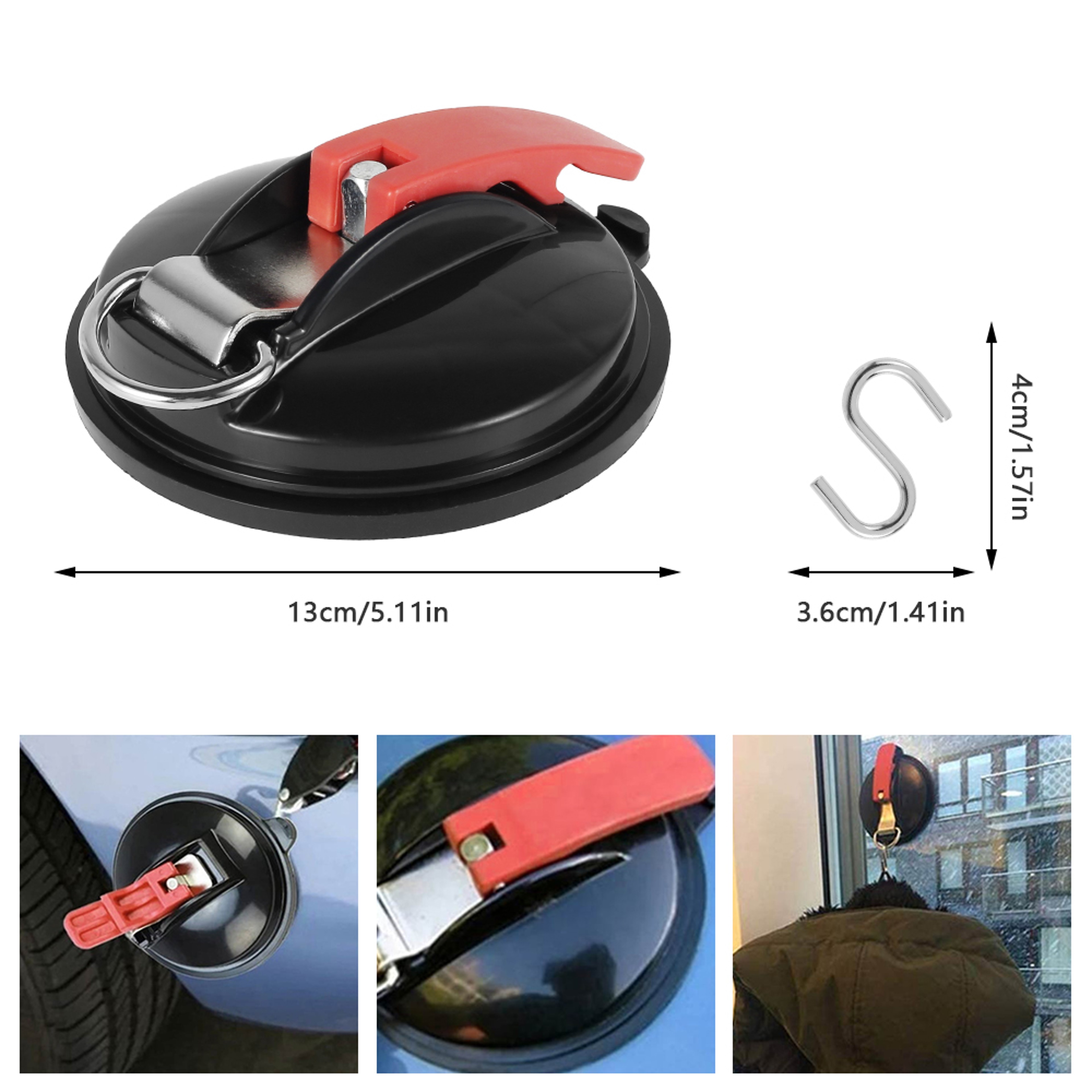 Heavy Duty Suction Cup Device Tie Tensioner for Tents, Tarps, Luggage, Camping, Car, Van with Securing Hook – view 6