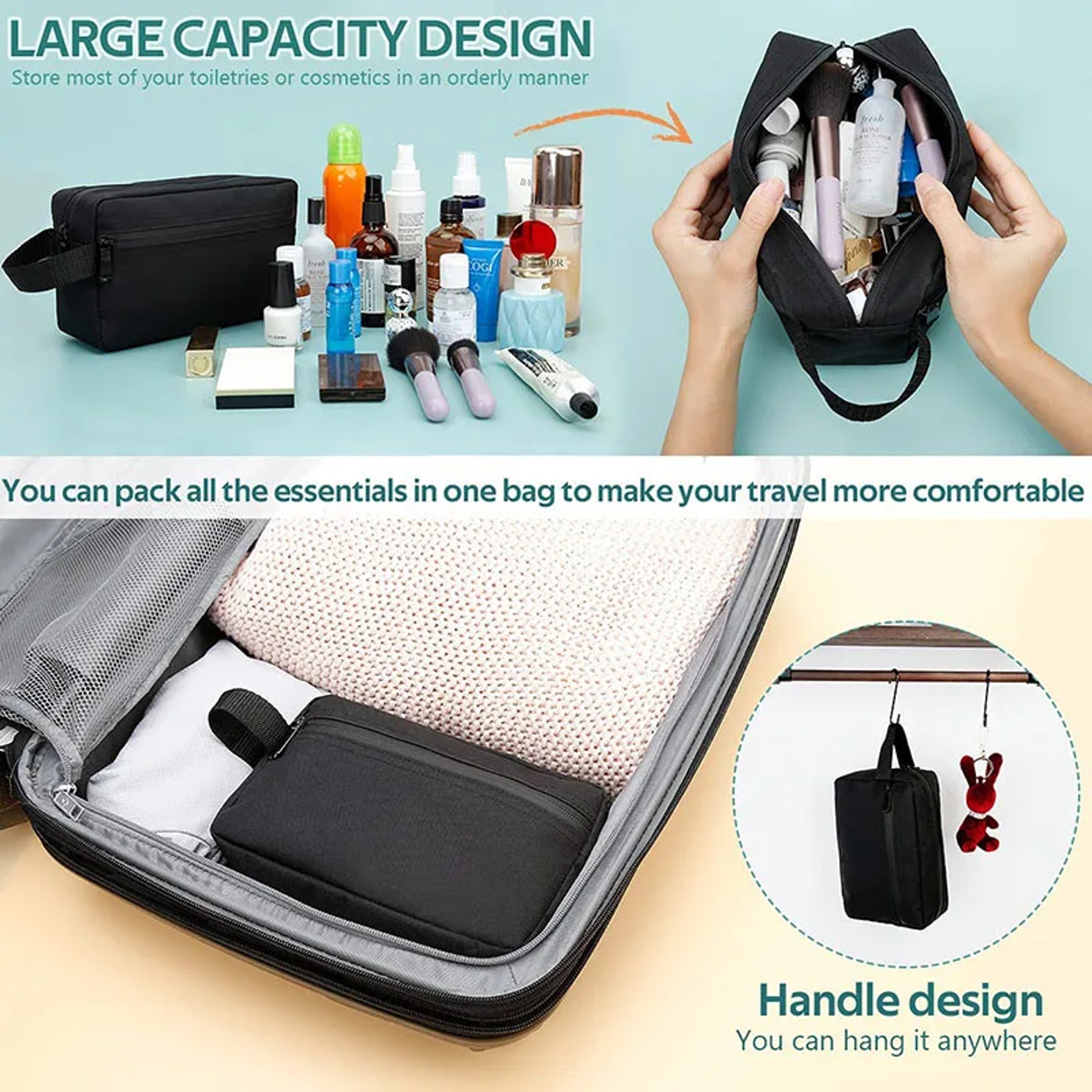 Waterproof Travel Cosmetic Bag Fashion Storage Handbag Pouch For Women  Men Toiletry Kit 2