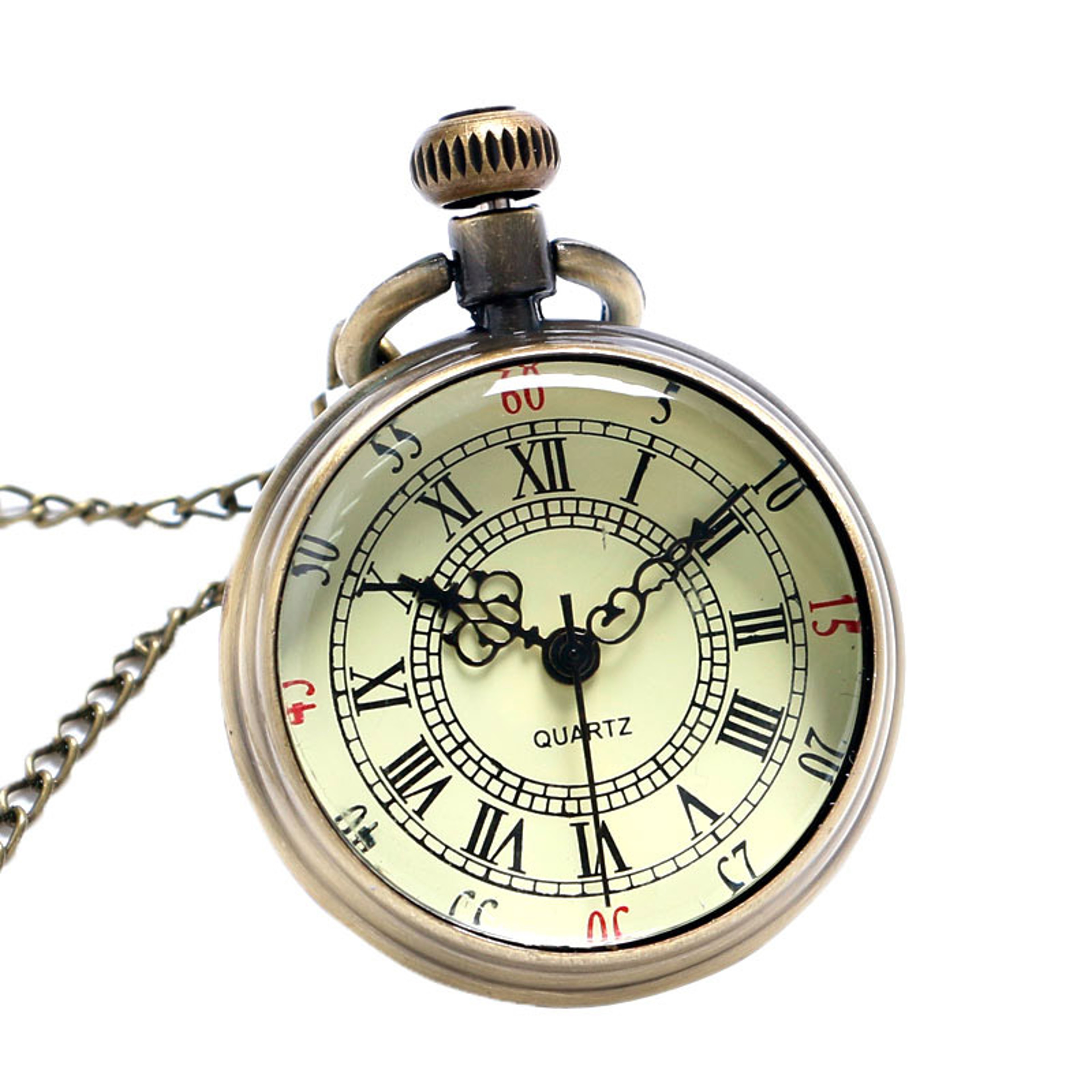 Vintage Fashion Quartz Pocket Watch with Roman Numerals, Steampunk Antique Chain Necklace Pendant for Men Gifts – view 7