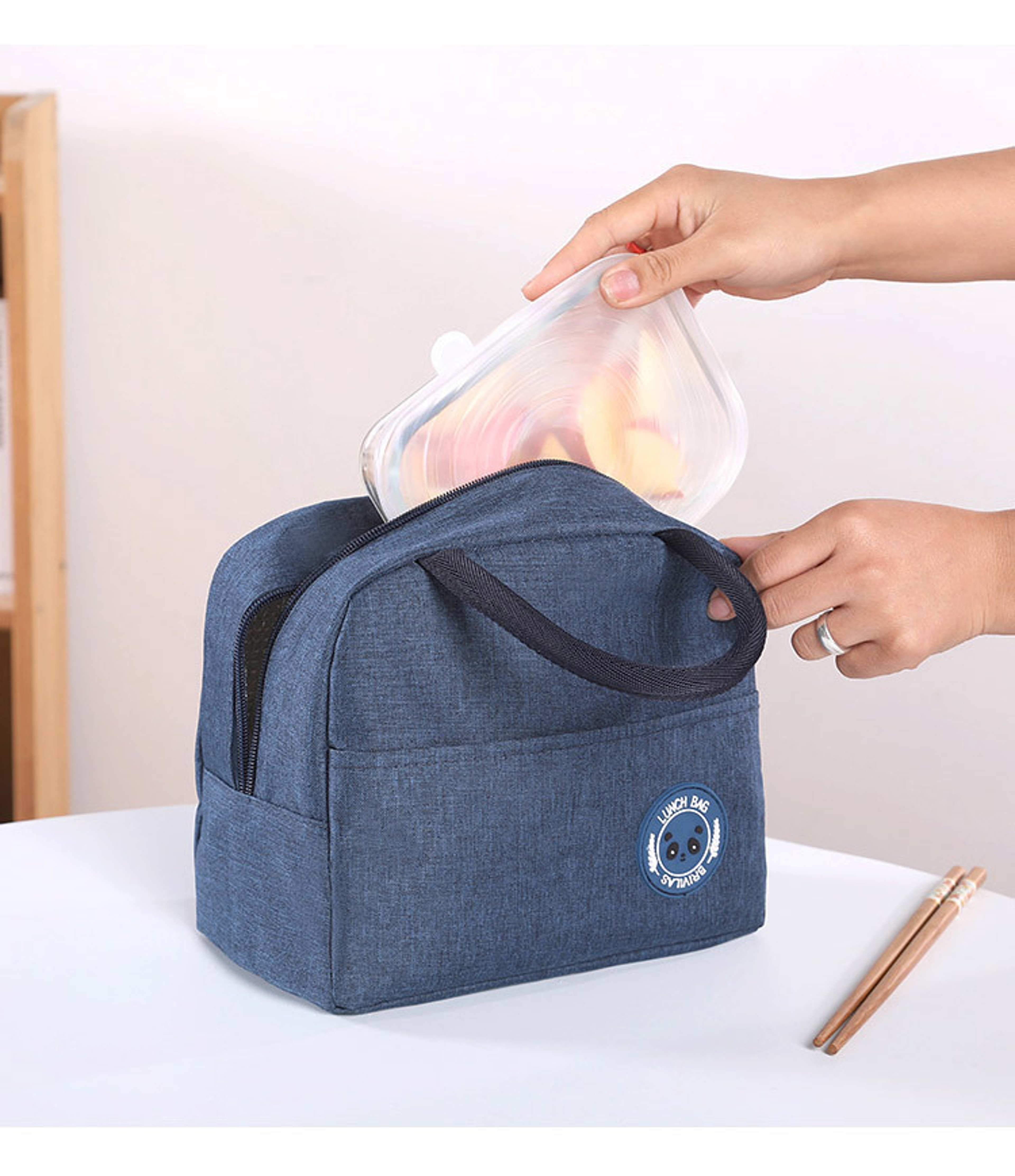 Portable Student Lunch Box Bag New Japanese Solid Color Cation FreshKeeping Bento Thermal Insulatio 3