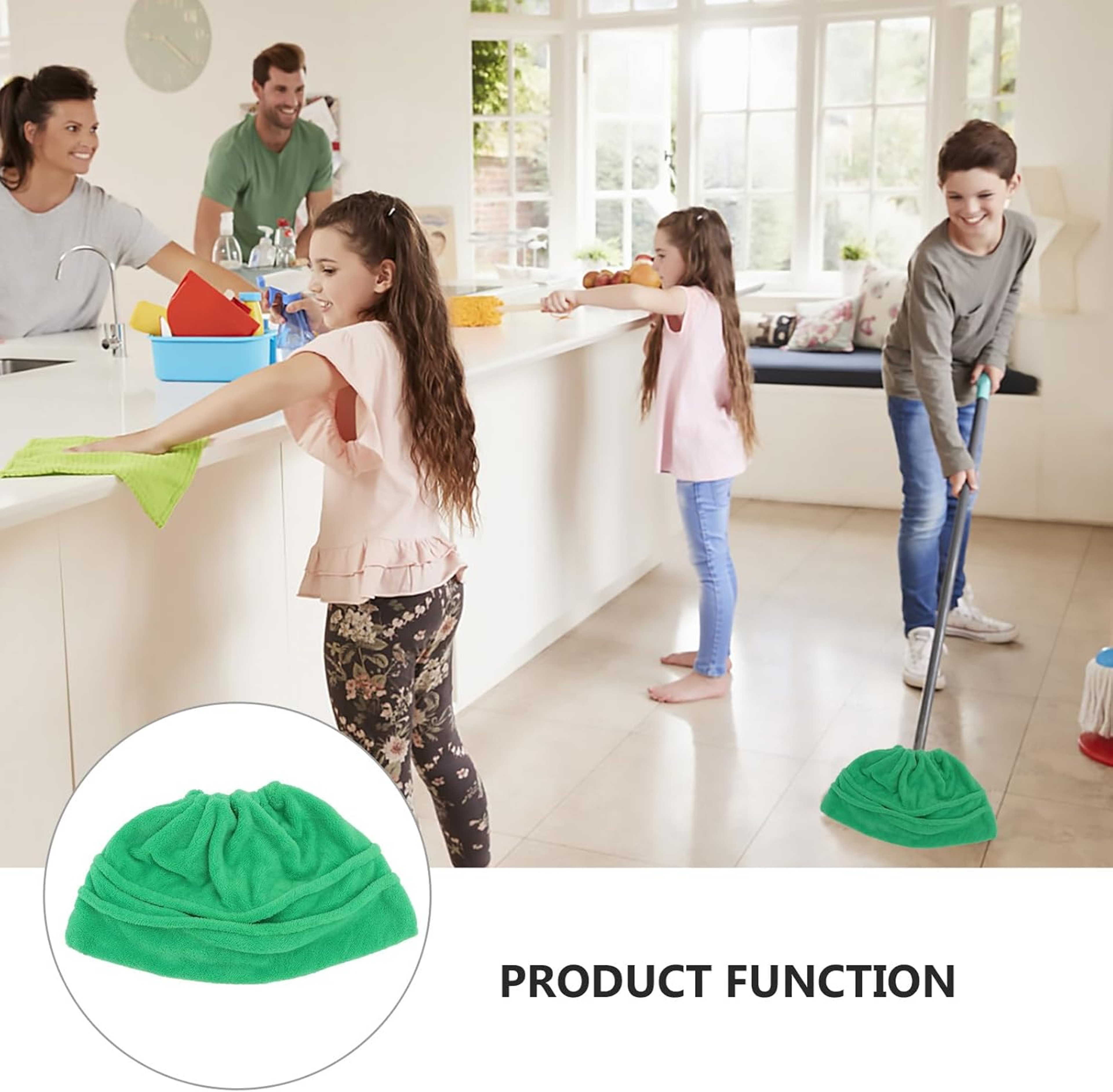 Reusable Coral Fleece Broom Cloth Cover UltraFine Fiber Absorbent Floor Mop For Efficient Household 1