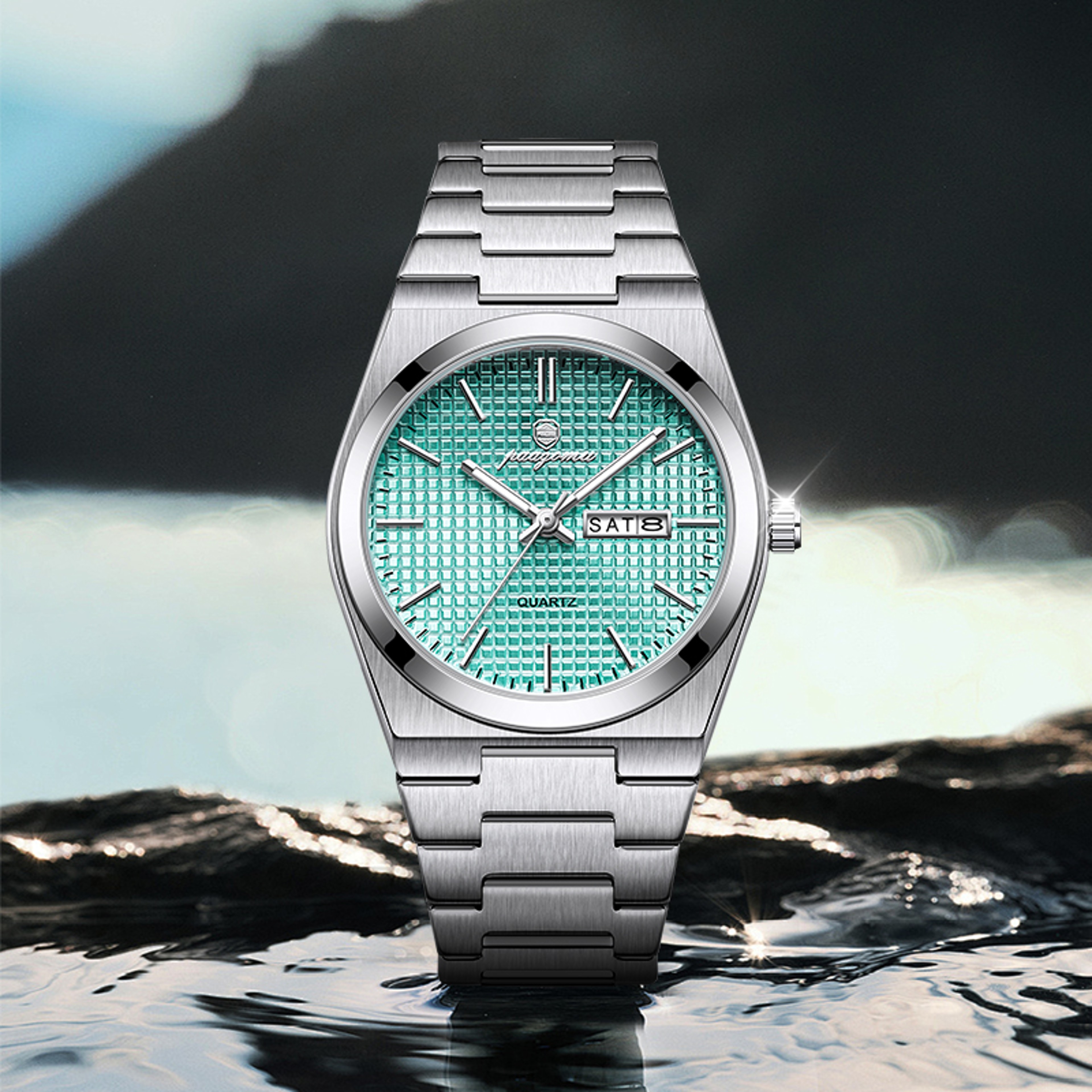 Luxury Men Clock Fashion Waterproof Chronograph Date Watch Original Luminous Leather Quartz Watch F 5