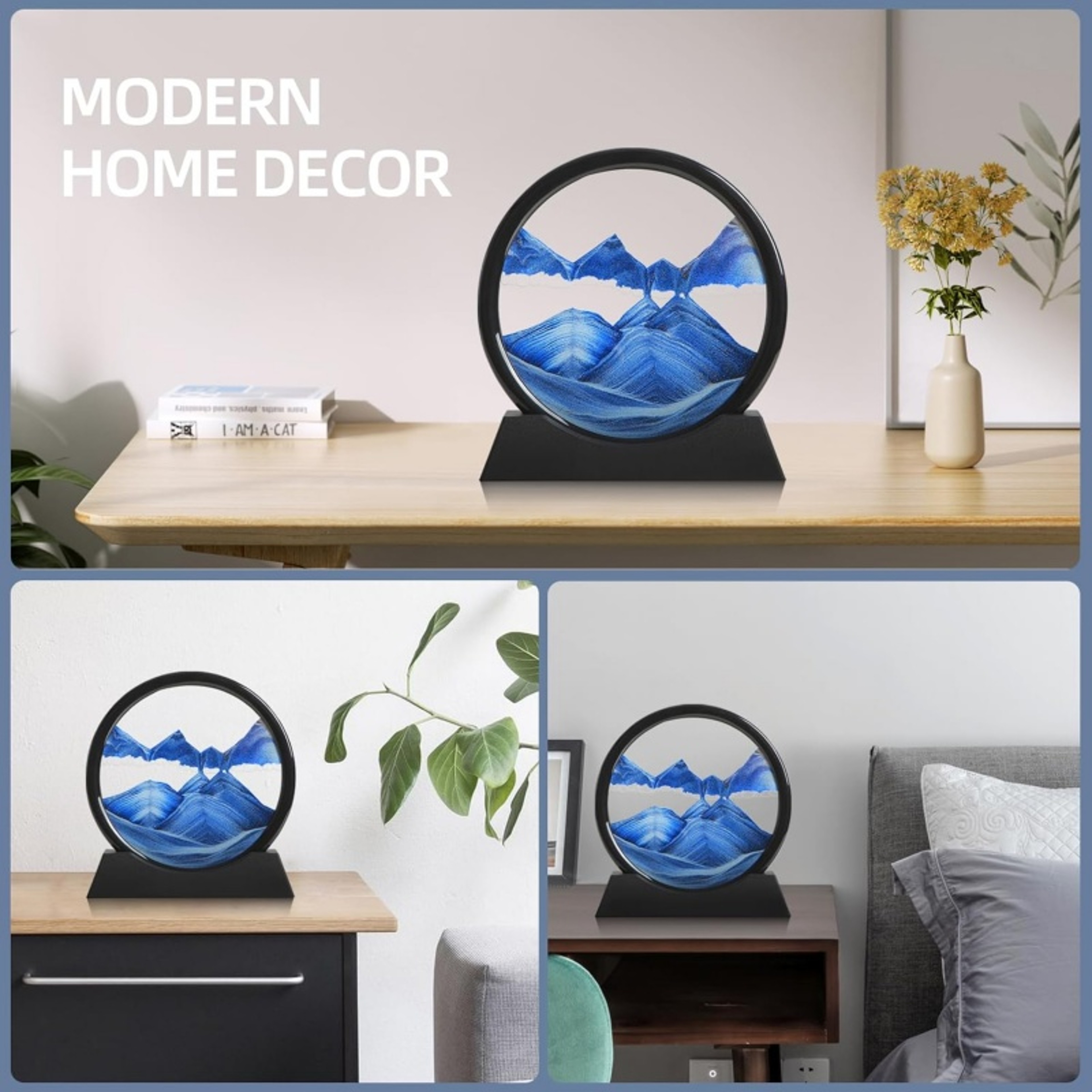 Round Glass 3D Hourglass Quicksand Moving Sand Art Picture Deep Sea Sandscape Craft Flowing Paintin 5