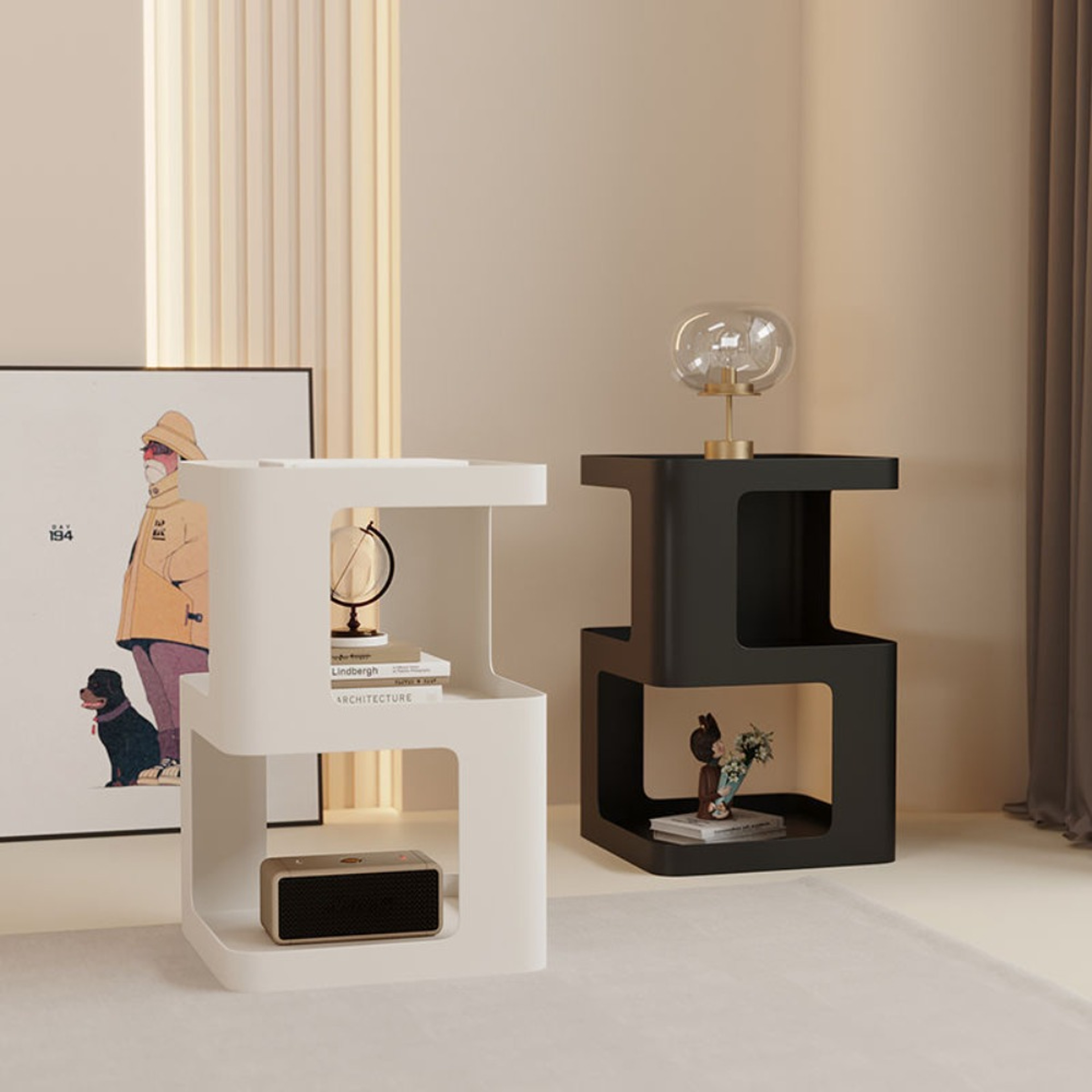 Light Luxury Wrought Iron Coffee Table Simple Modern Bedside Side Table SpaceSaving MultiFunctional 0