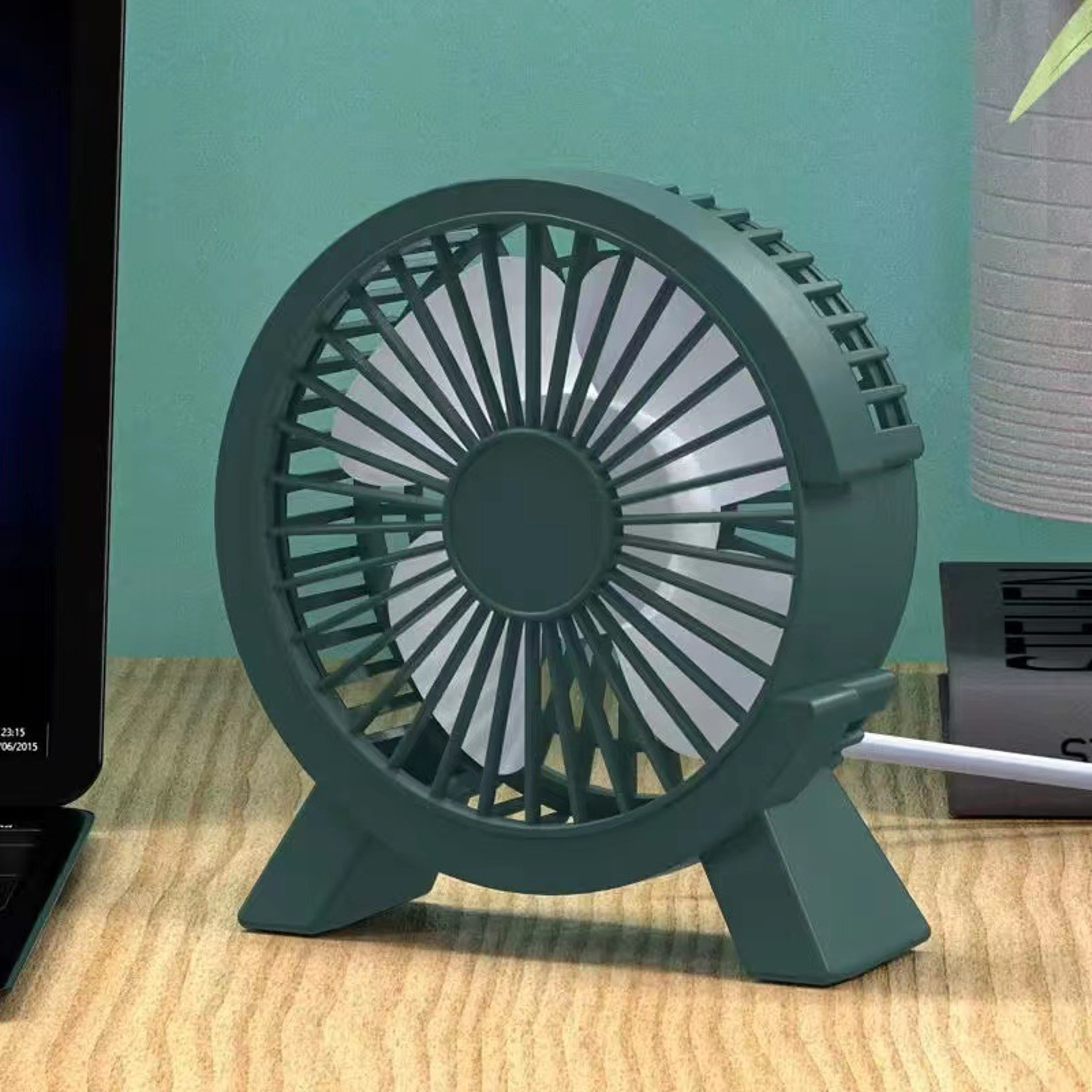Small Desk Fan with Ultra-Quiet Battery Life, Large Volume Plug-in Fan for Bedside – view 5