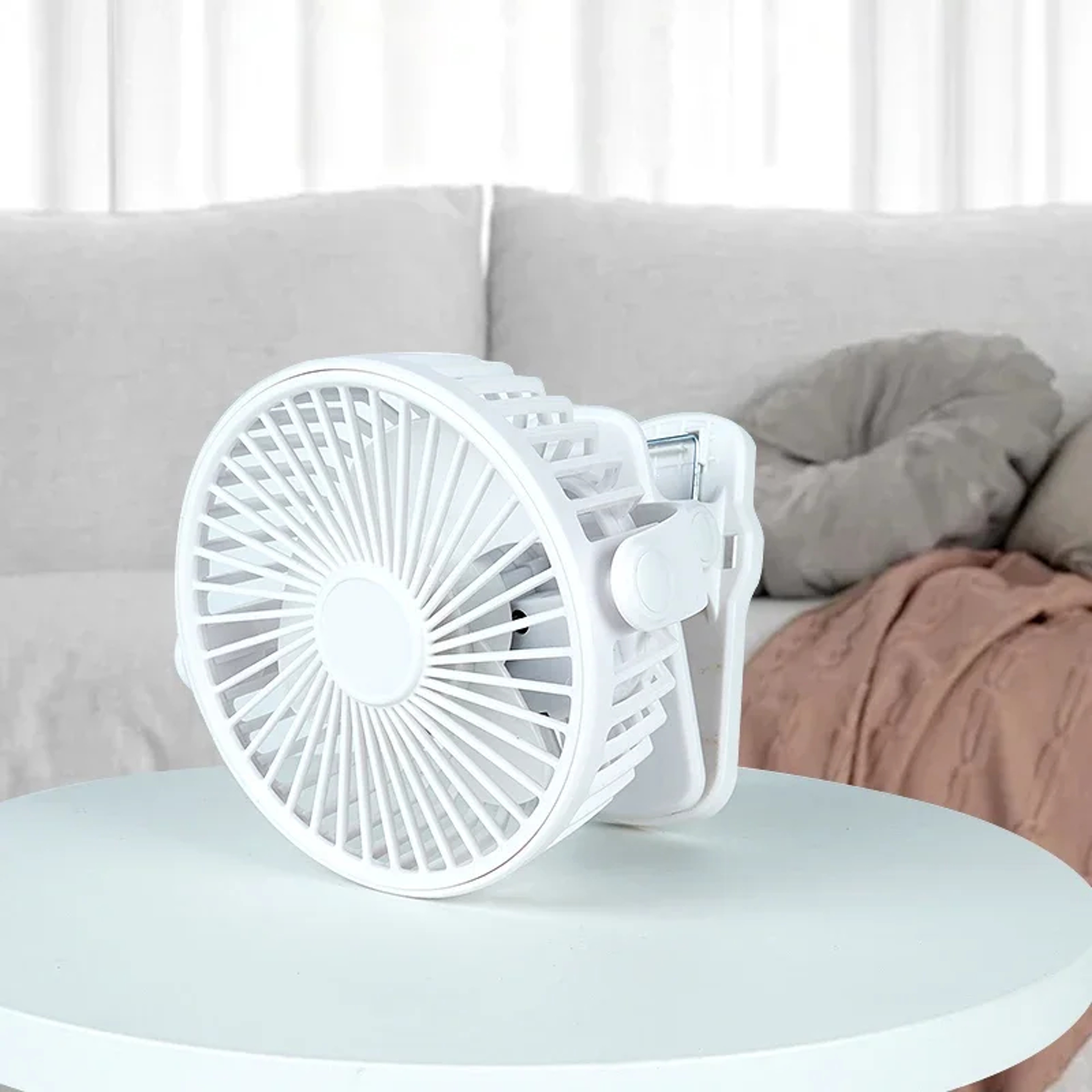 Clipon Type USB Rechargeable Table Fan Portable Mini Desk Fan With Night Light 4