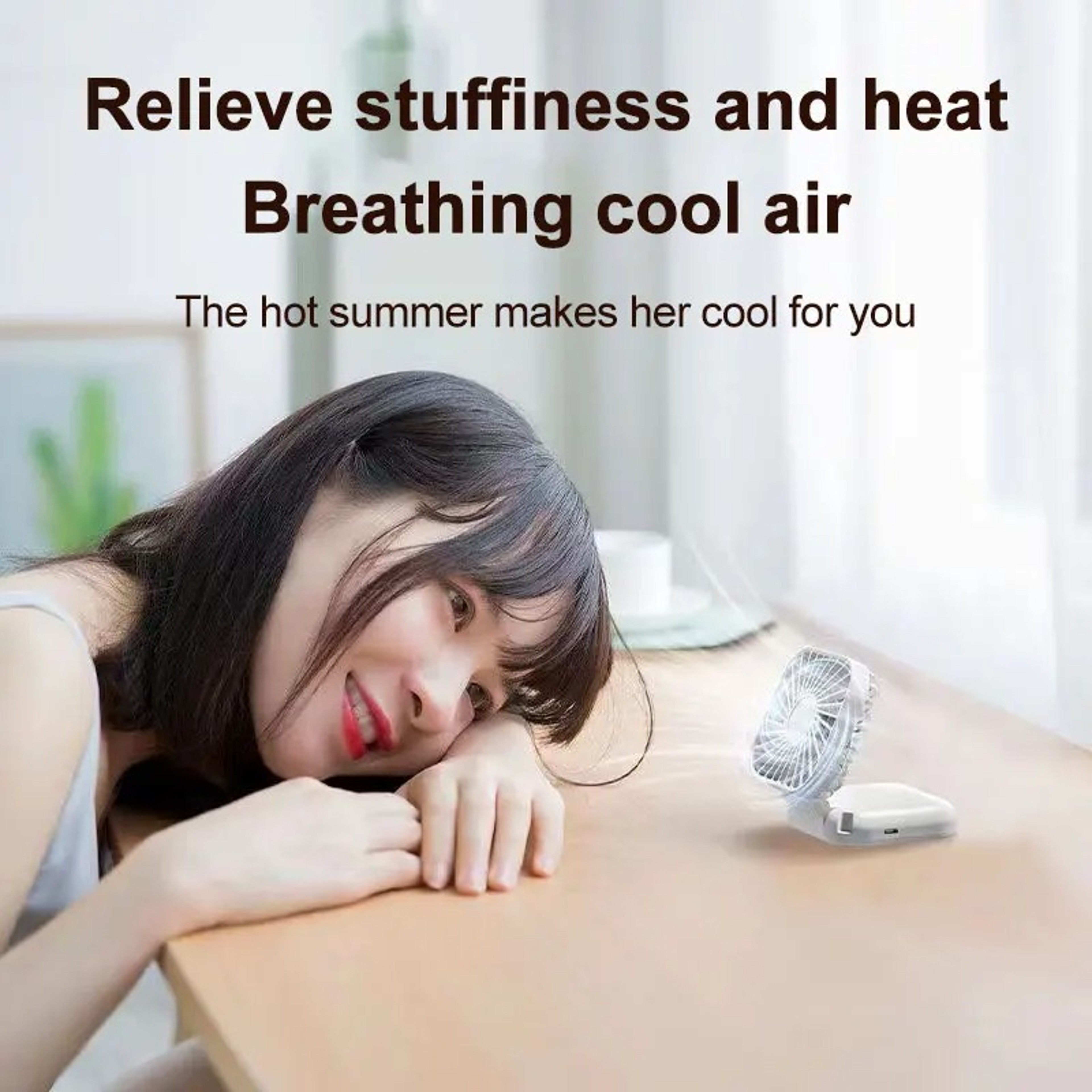Portable Hanging Neck Fan, Mini Handheld Fan, Foldable Fan, USB Rechargeable Turbine Fan – view 5