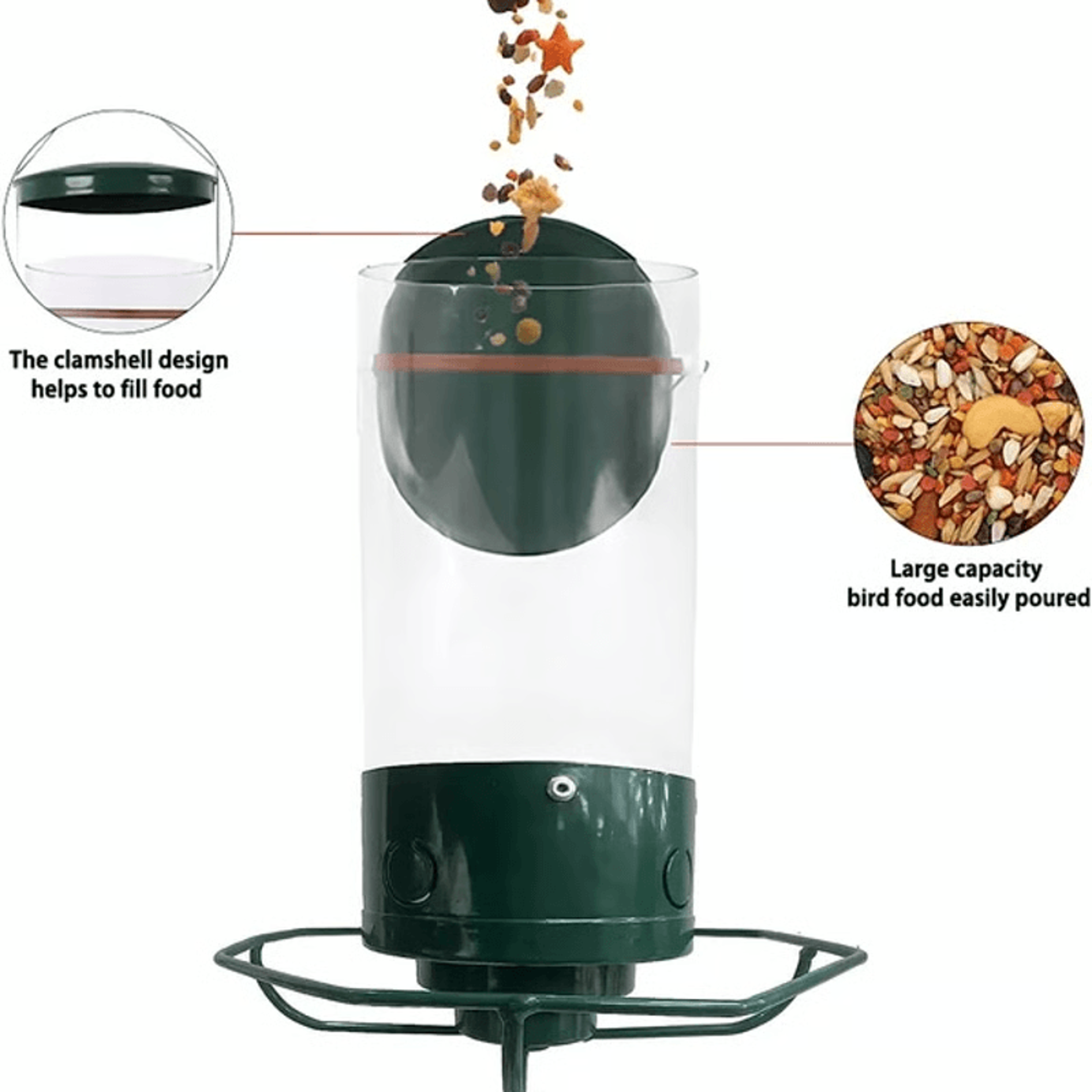 Portable Bird Feeder For Garden Yard Outdoor Wrought Iron Hanging Hummingbird Feeder 6