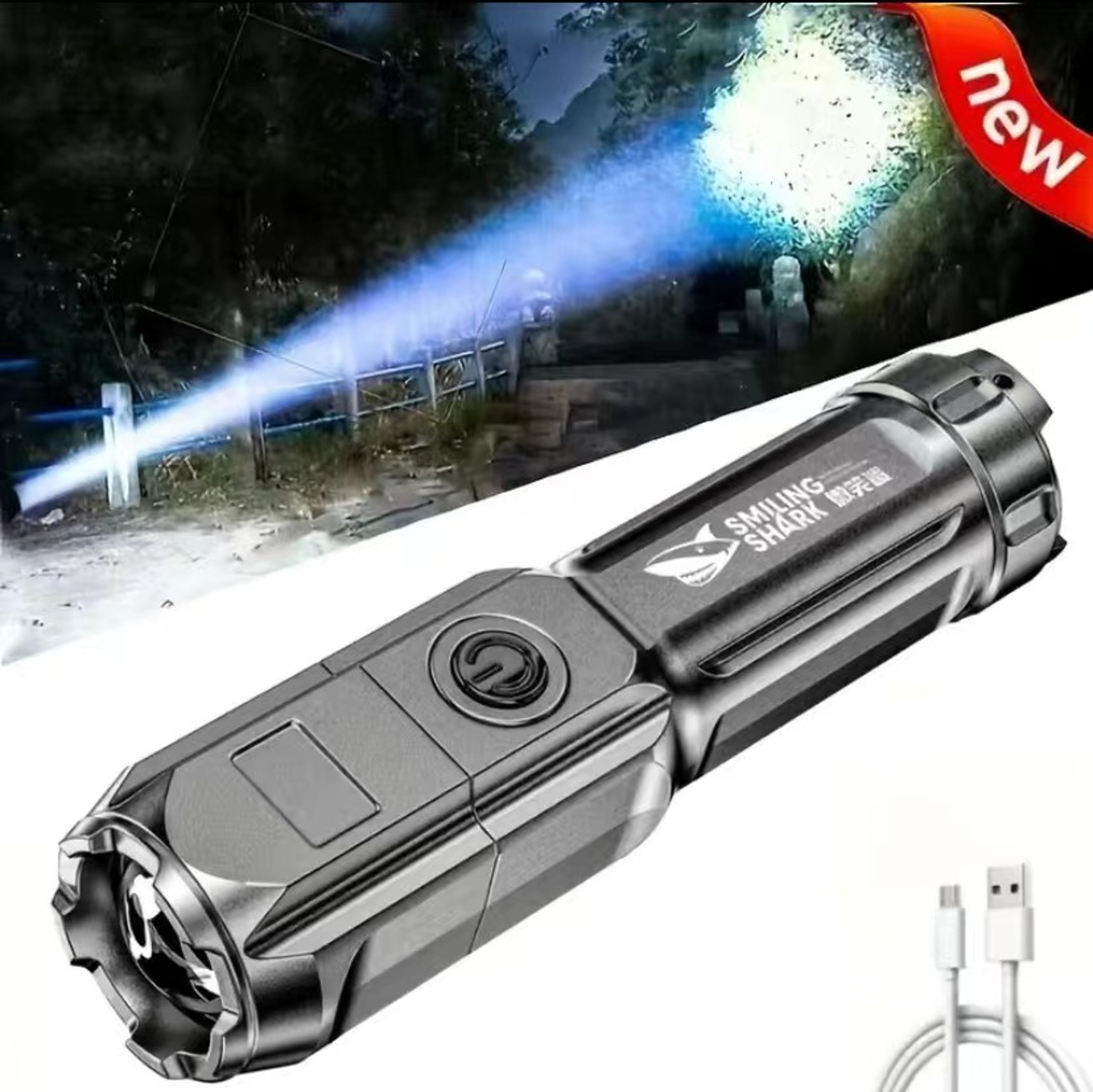 USB Waterproof LED Flashlight Powerful Rechargeable Zoom 100000 Lumens Tactical Flashlight For Hunt 0