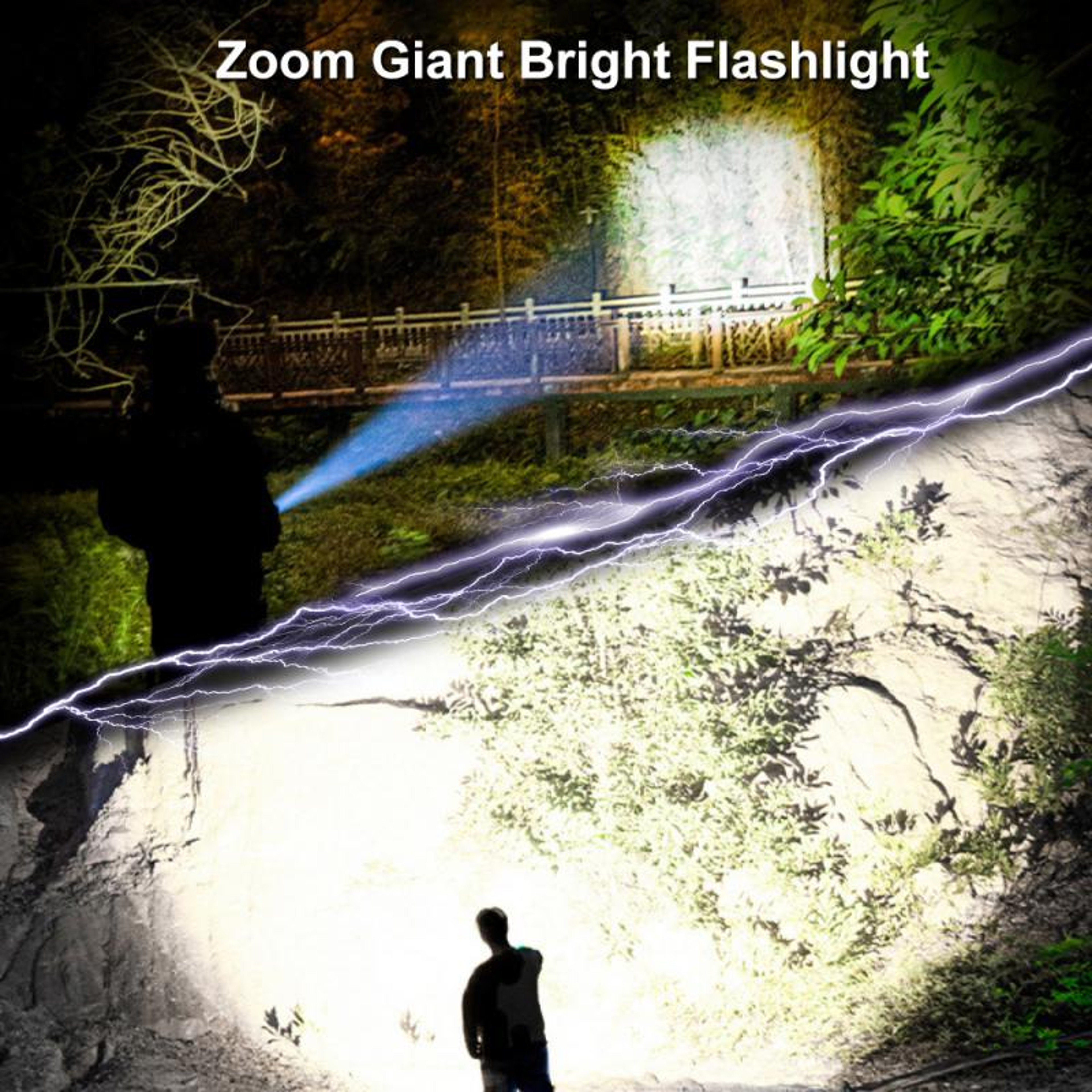 USB Waterproof LED Flashlight Powerful Rechargeable Zoom 100000 Lumens Tactical Flashlight For Hunt 3
