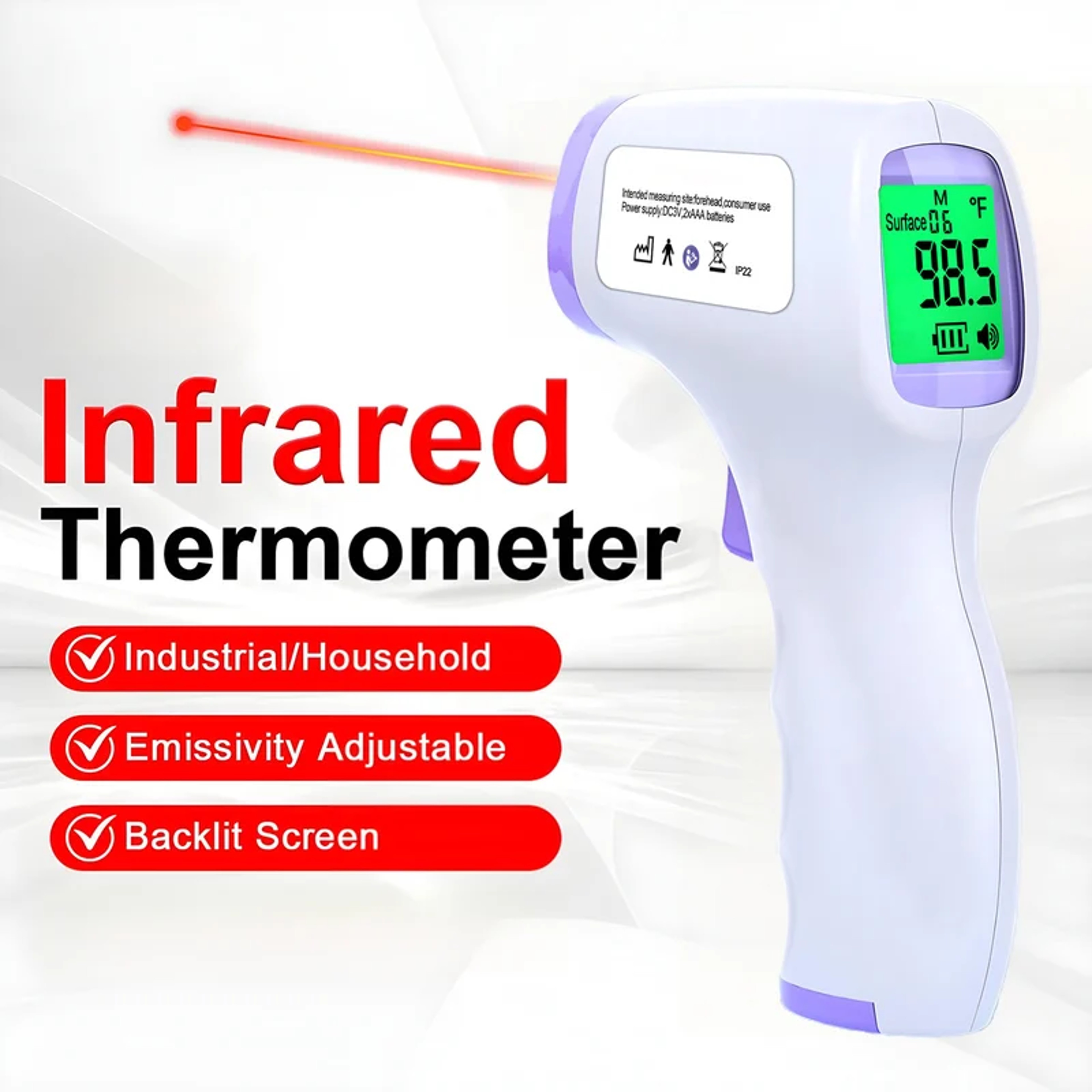 Accurate Nonmedical Thermometer Quick Read Safe Home Use 3
