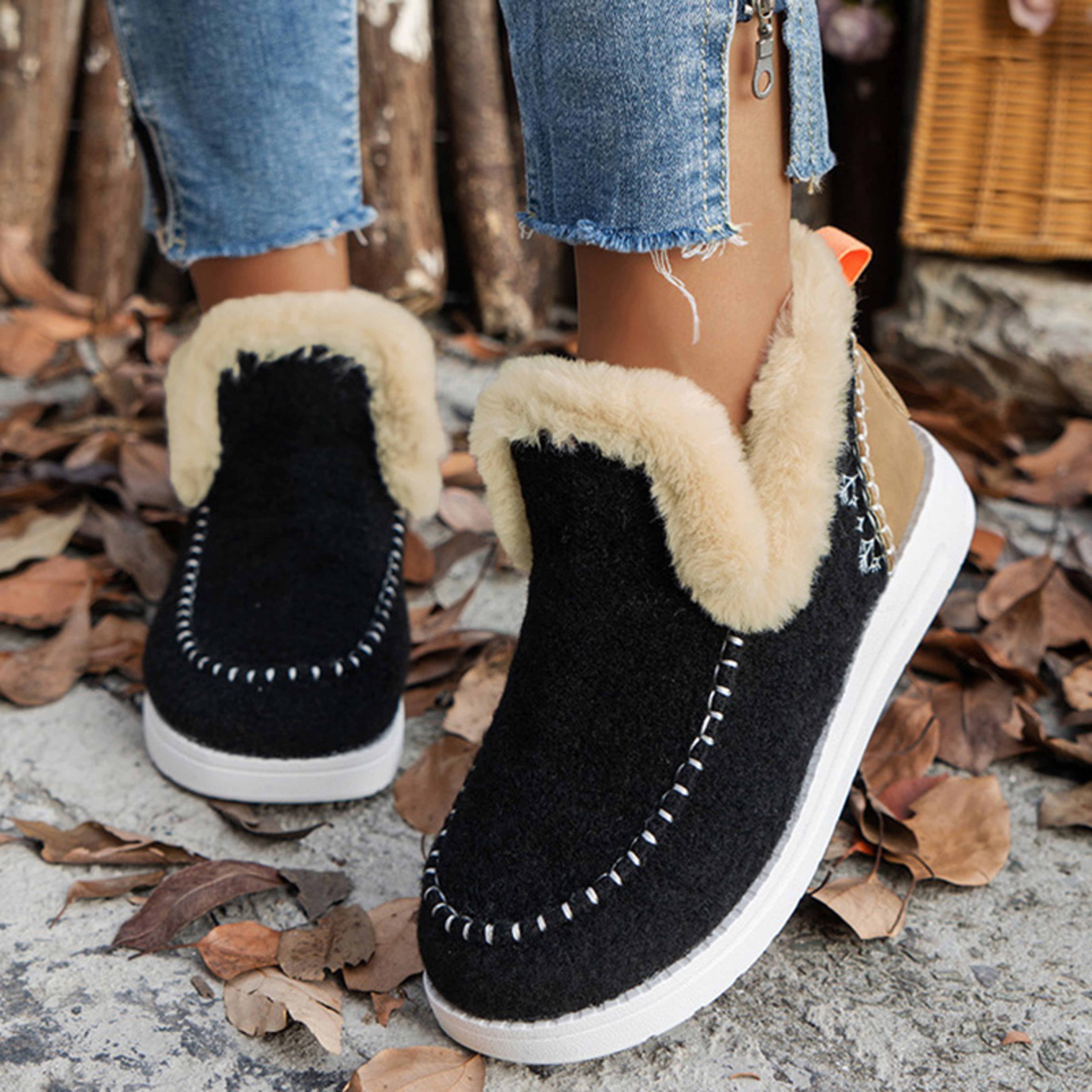 Casual Womens Boots Snow Platform Ankle Boots Lightweight Winter Shoes 1