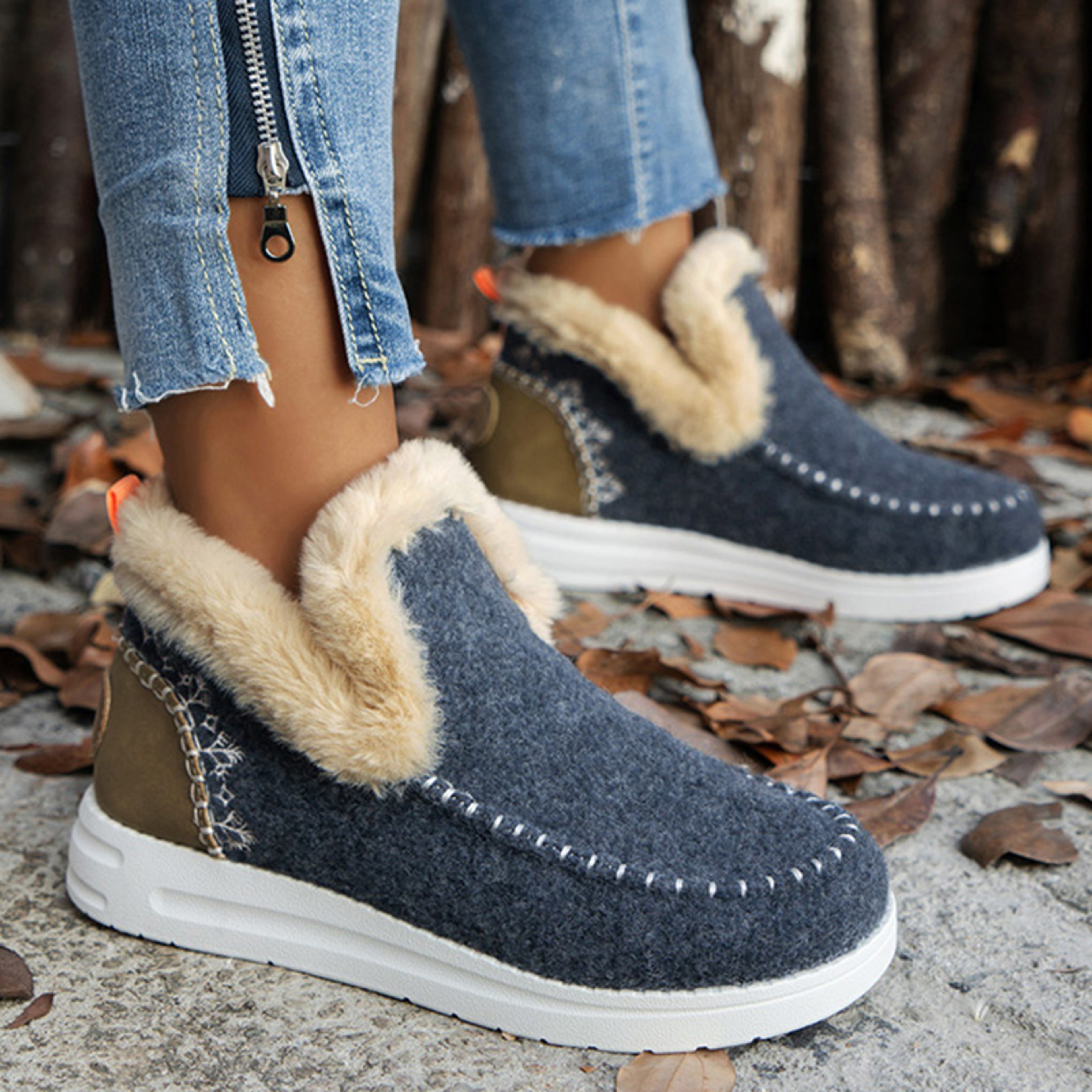 Casual Womens Boots Snow Platform Ankle Boots Lightweight Winter Shoes 7