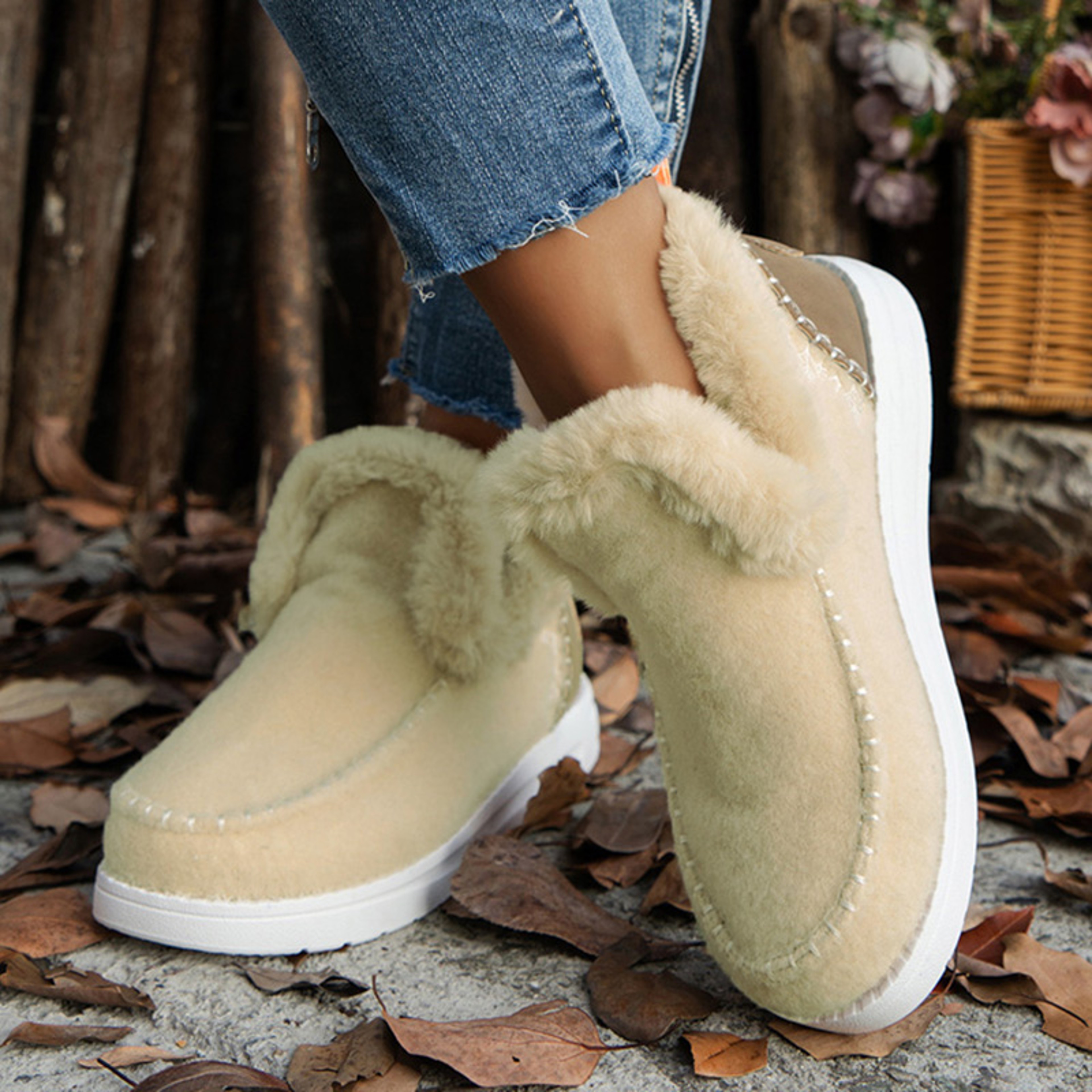 Casual Womens Boots Snow Platform Ankle Boots Lightweight Winter Shoes 8