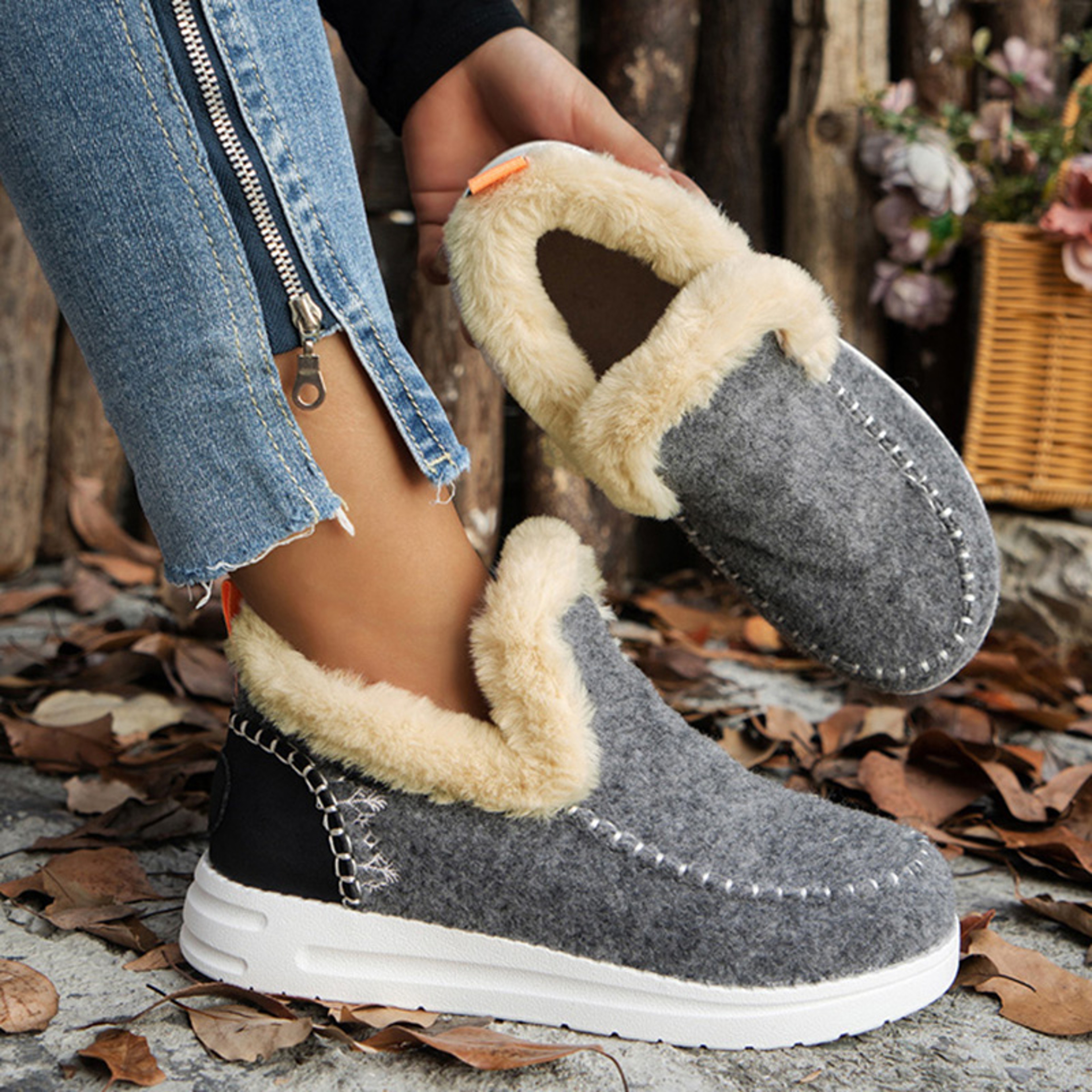 Casual Womens Boots Snow Platform Ankle Boots Lightweight Winter Shoes 6