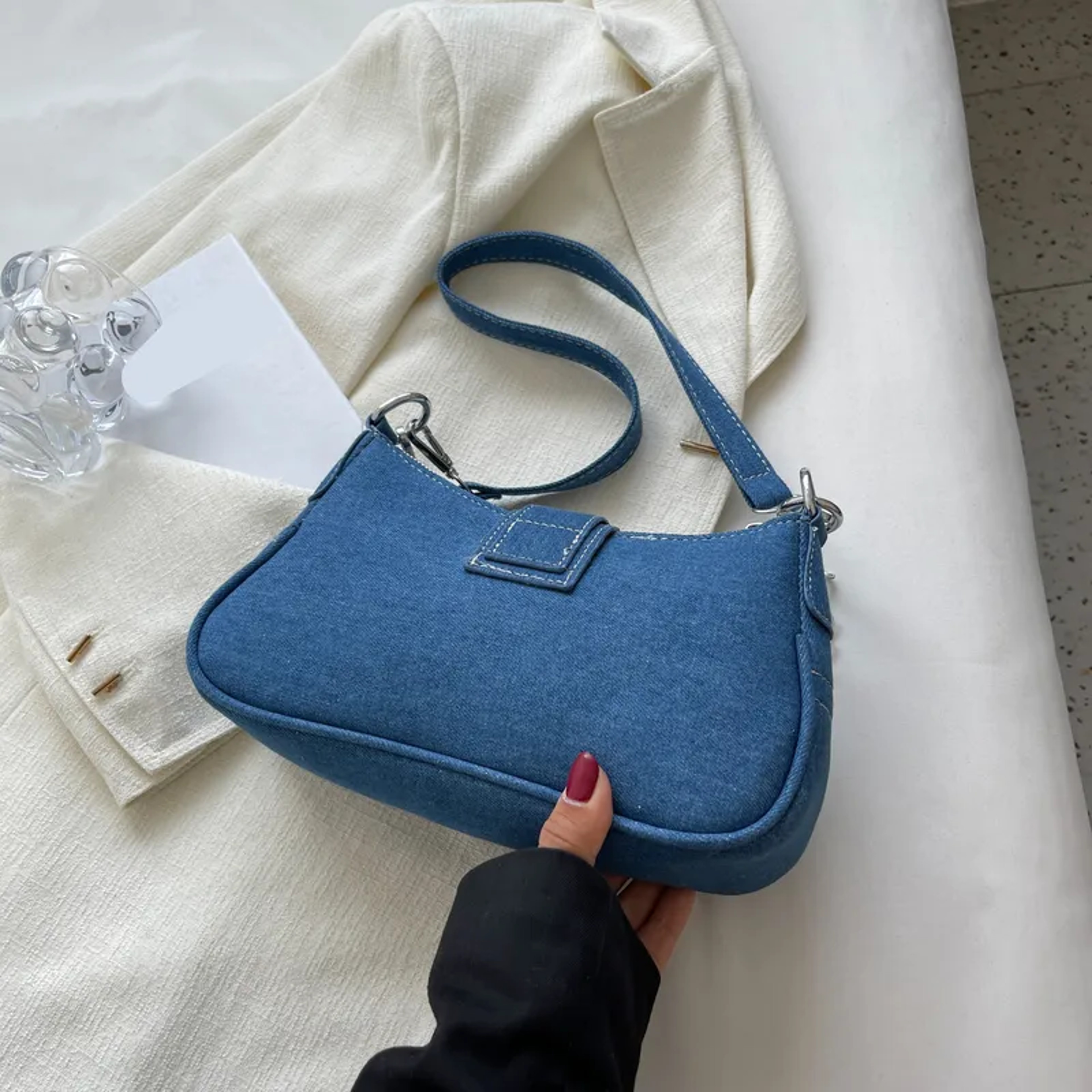 Exquisite Jeans Bag Womens New Fashion Crossshoulder Denim Bag 1