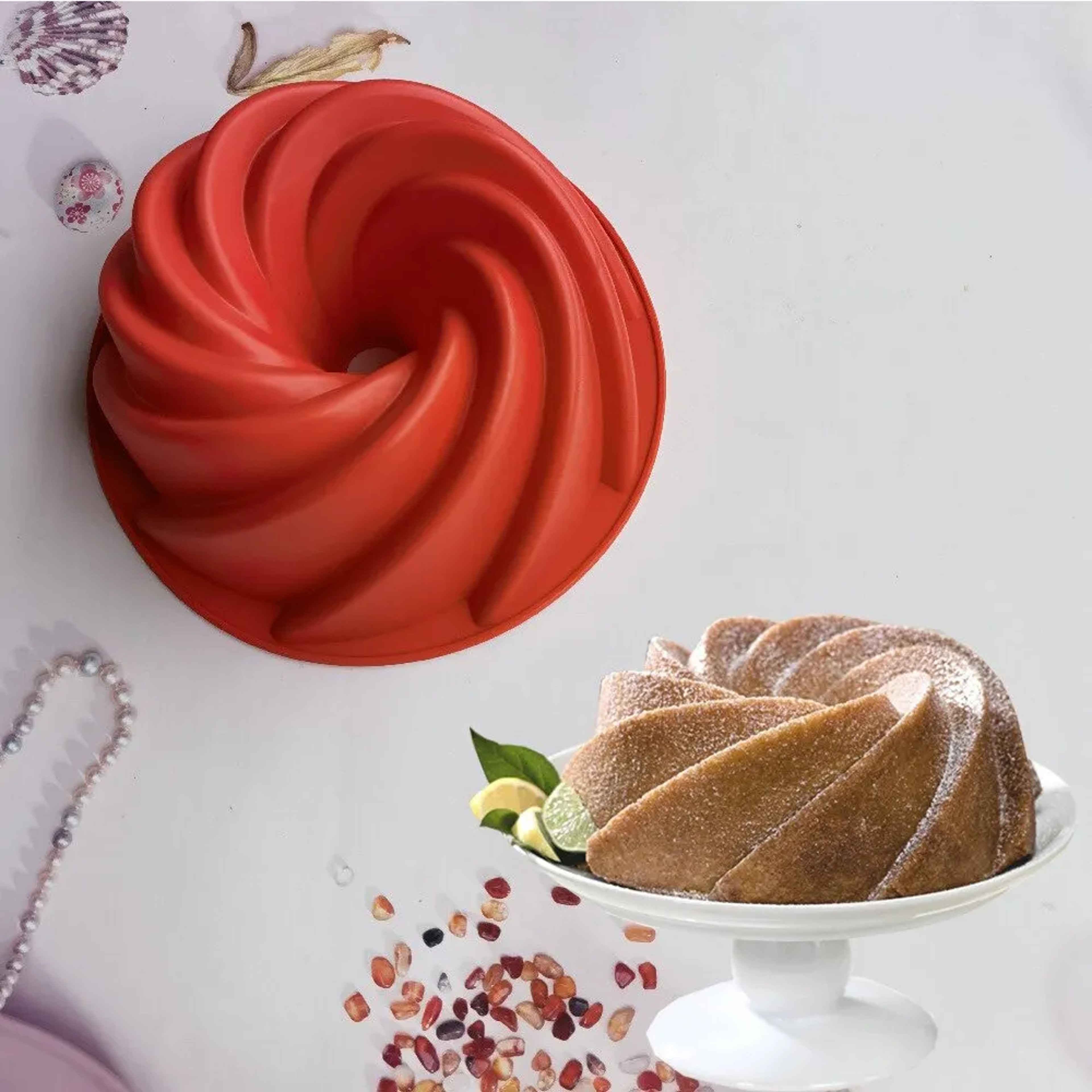 Large Hollow Round Cake Molds Silicone Bakeware, Non Stick Ice Cream Molds – view 2