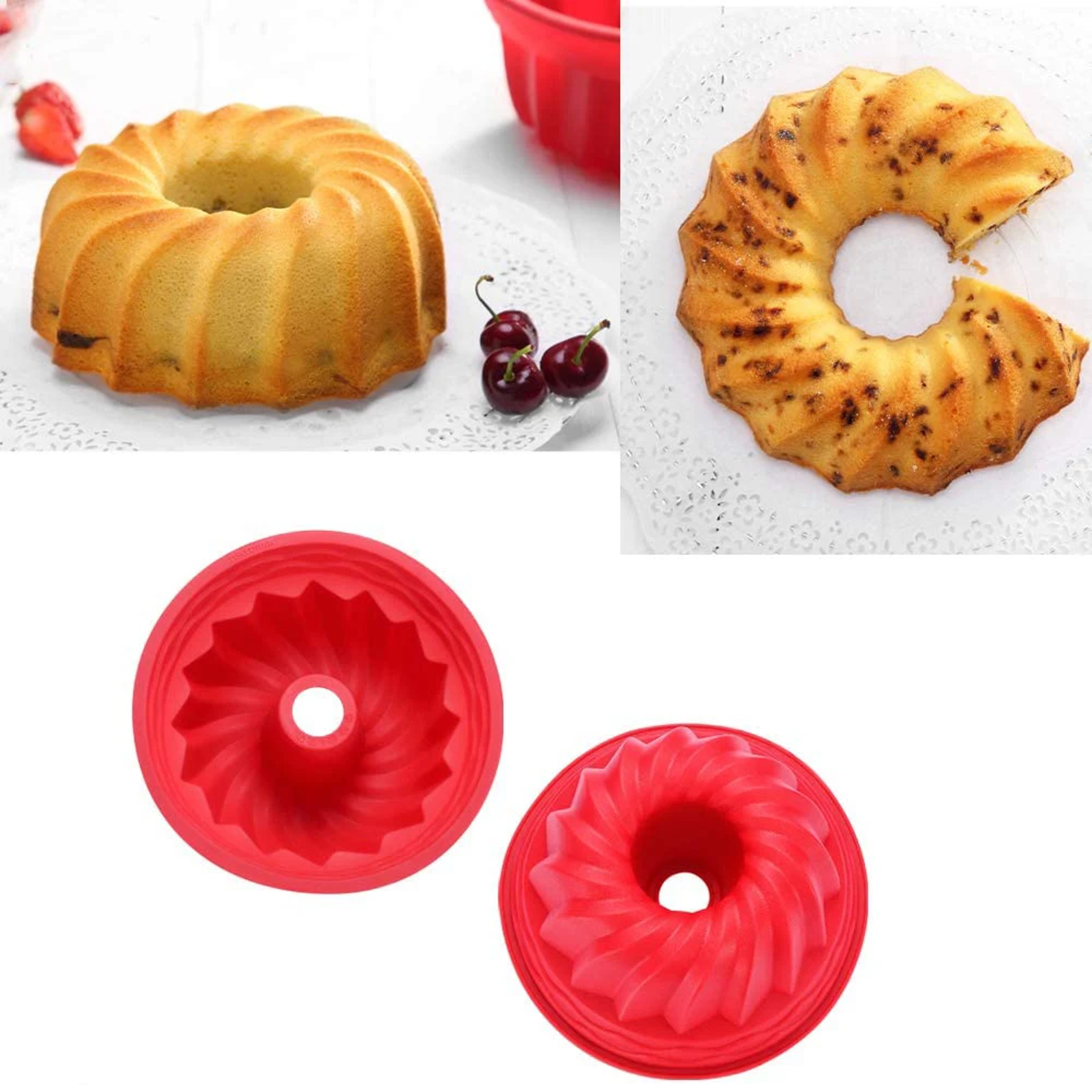 Large Hollow Round Cake Molds Silicone Bakeware, Non Stick Ice Cream Molds – view 4