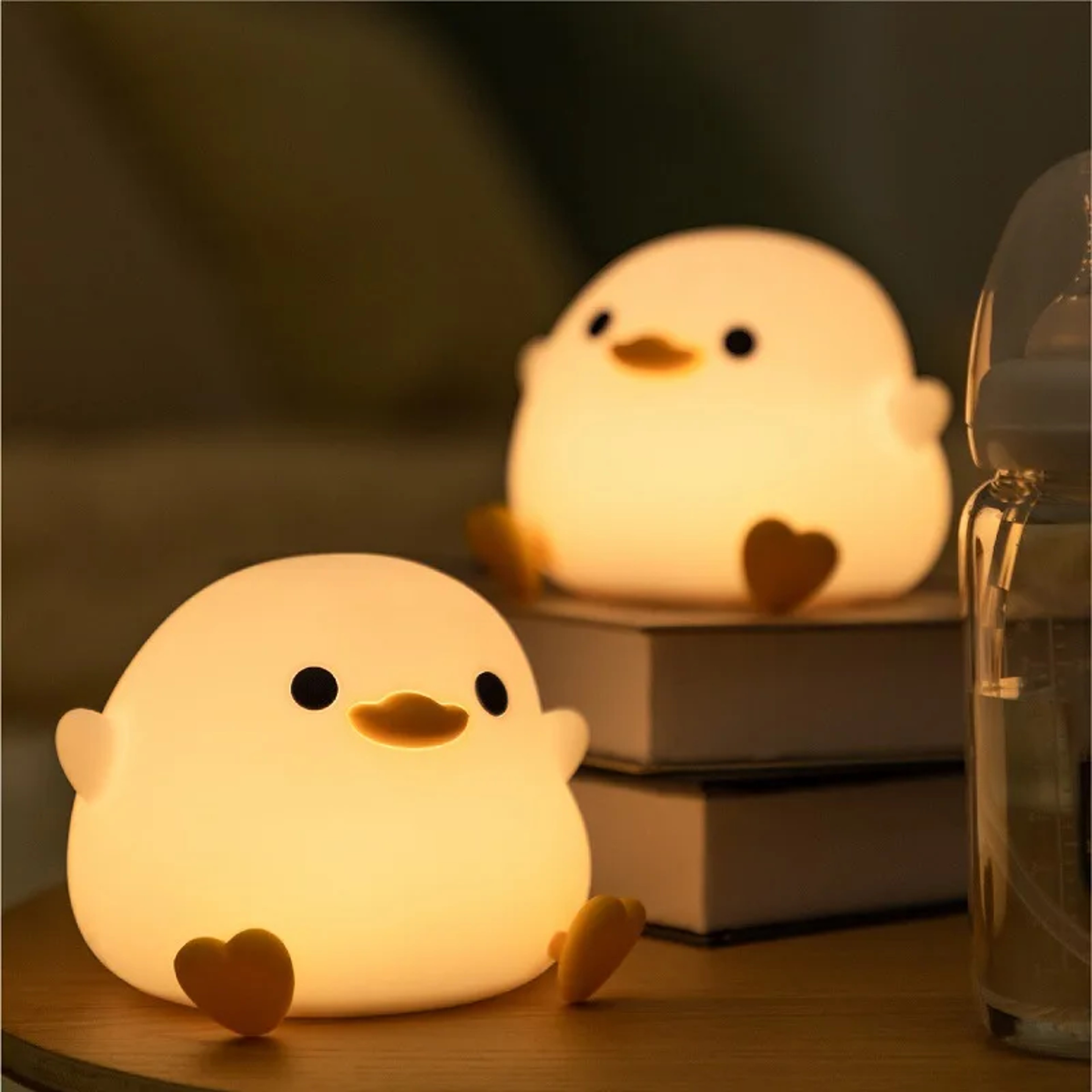 Cute Duck LED Night Light Silicone Lamp For Kids Touch Sensor USB Rechargeable Perfect Birthday Gif 0