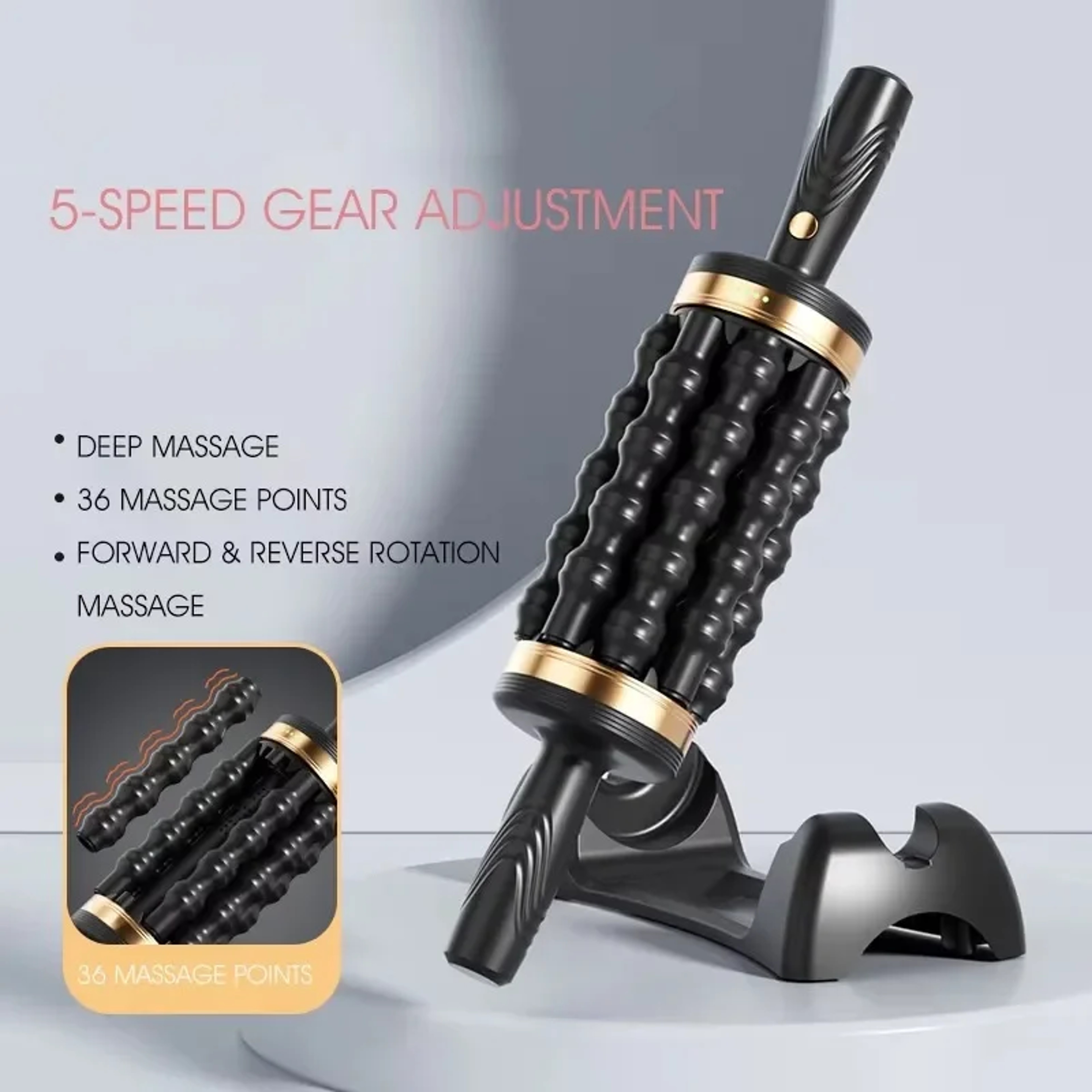 Hand Held Massager for Muscles, Rolling Percussive Massager, Powered Muscle Roller for Whole Body Relief – view 7