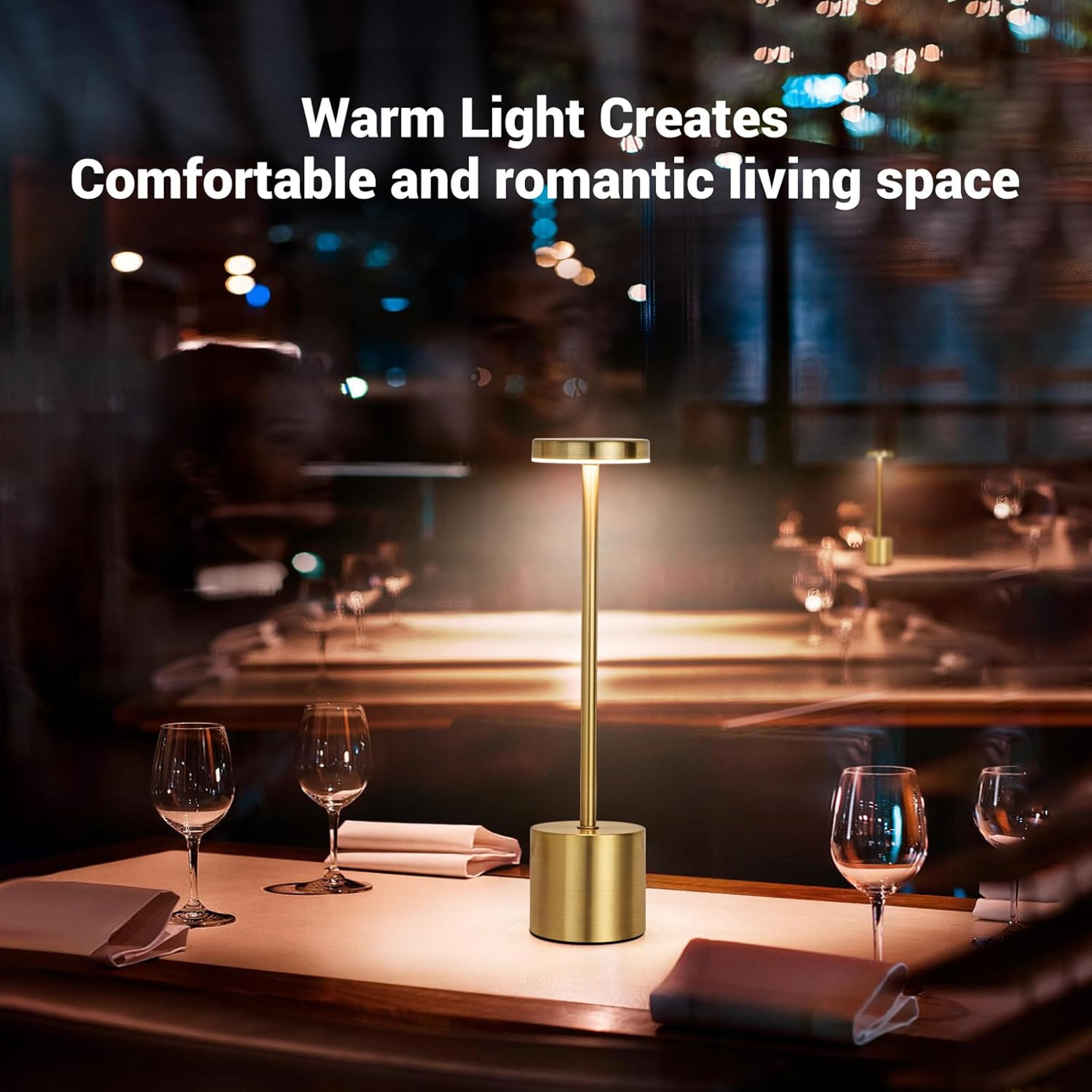 LED Touch Metal Table Lamp Rechargeable Bedside Creative Light Bar Outdoor Ambient Night Light 4