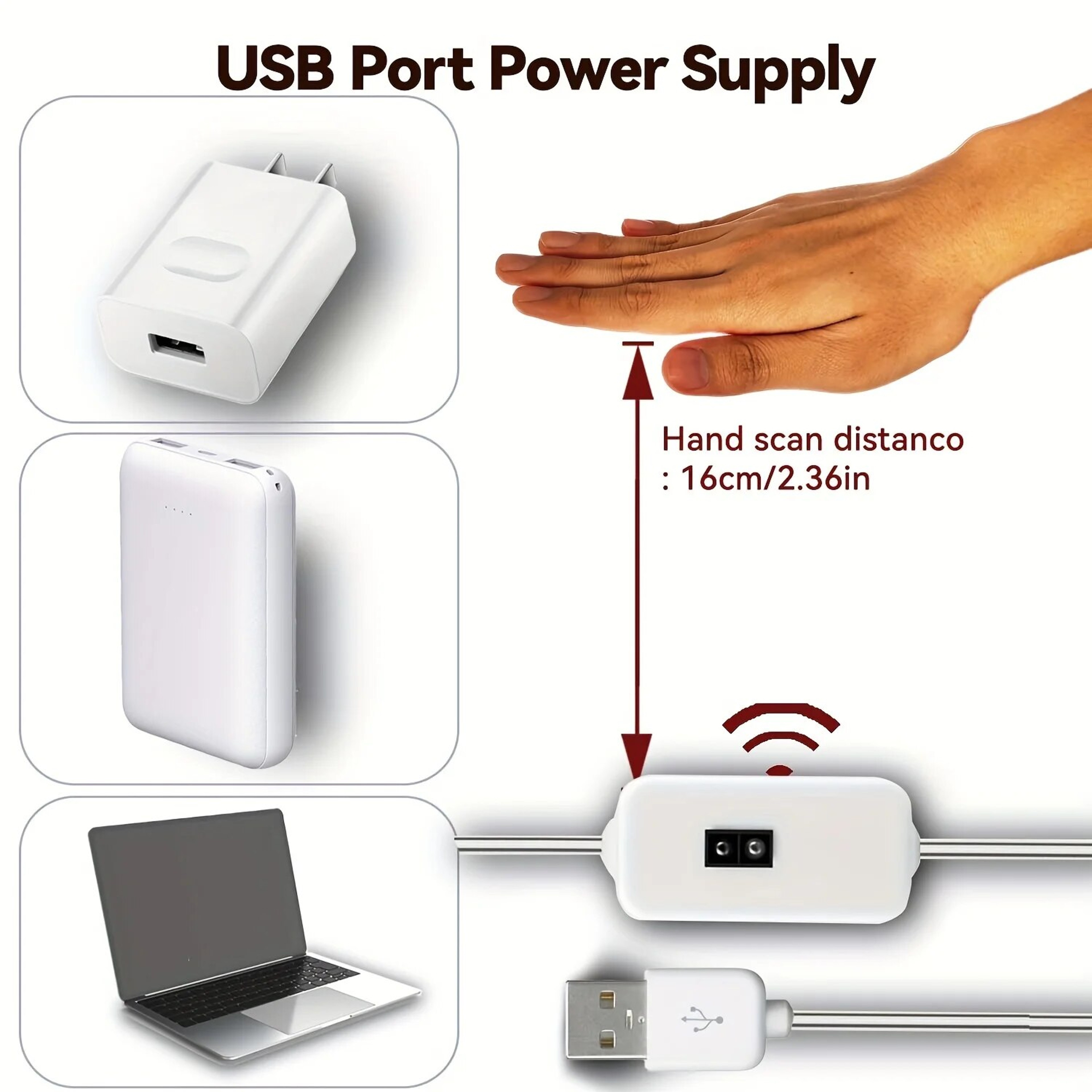 USB Gesture Sensor Night Lights Lamp 60 LEDs/m Strip Lights TV Backlight Kitchen Hand Sweep Waving Tape – view 2
