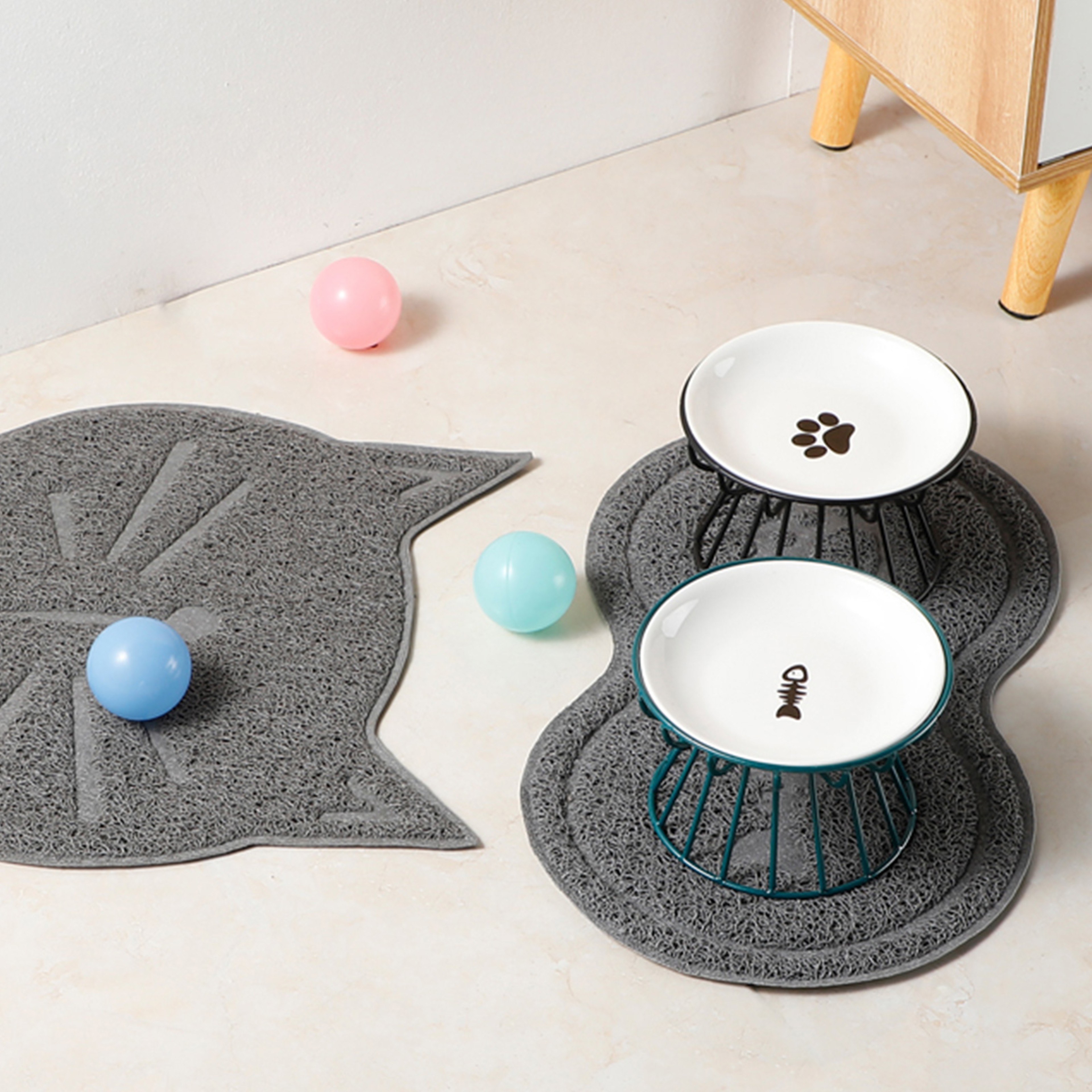Ceramic Raised Pet Bowl with Stand Elevated Dog and Cat Feeding Bowl Set – view 6