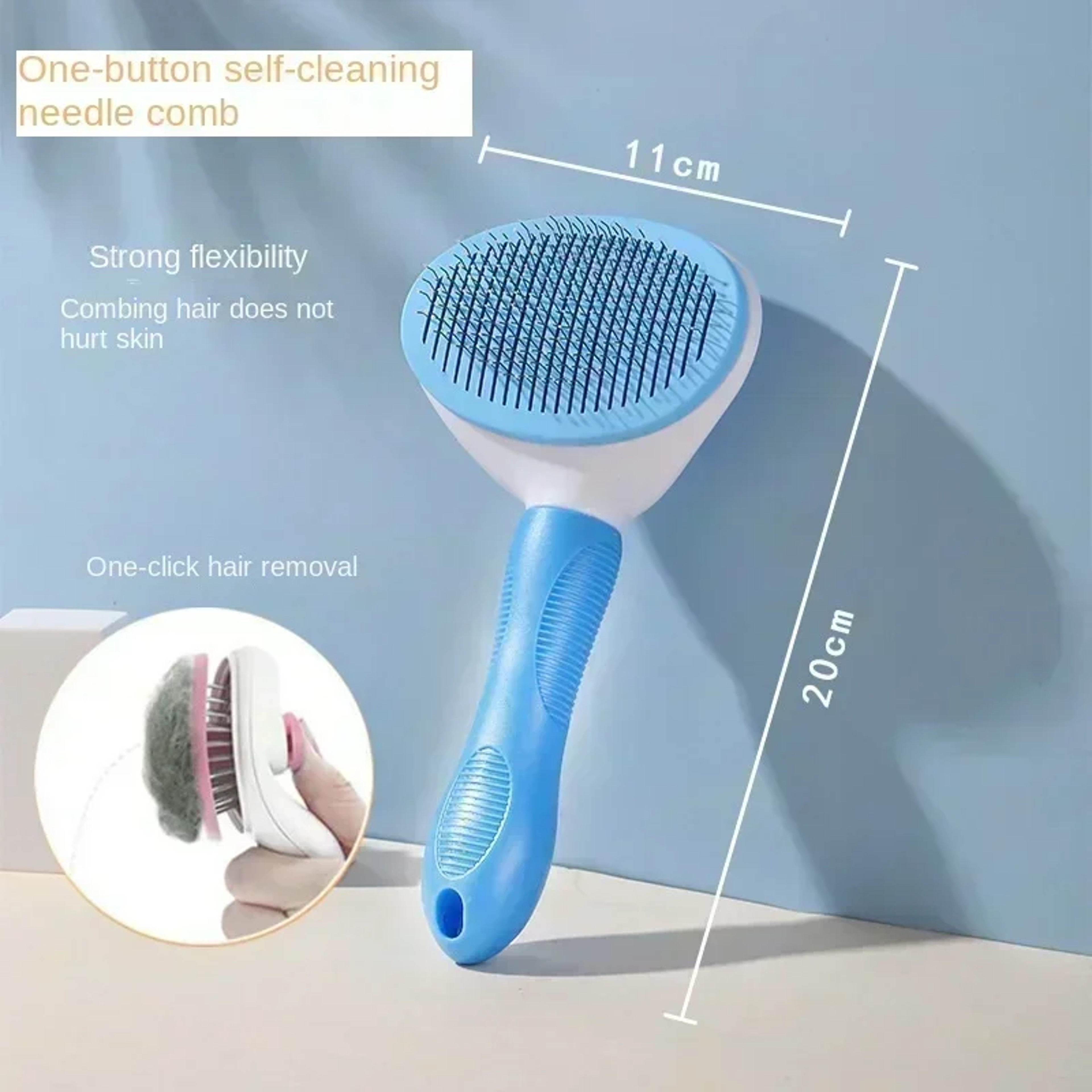 Premium Pet Grooming Brush For Cats  Dogs NonSlip Hair Removal Comb 7