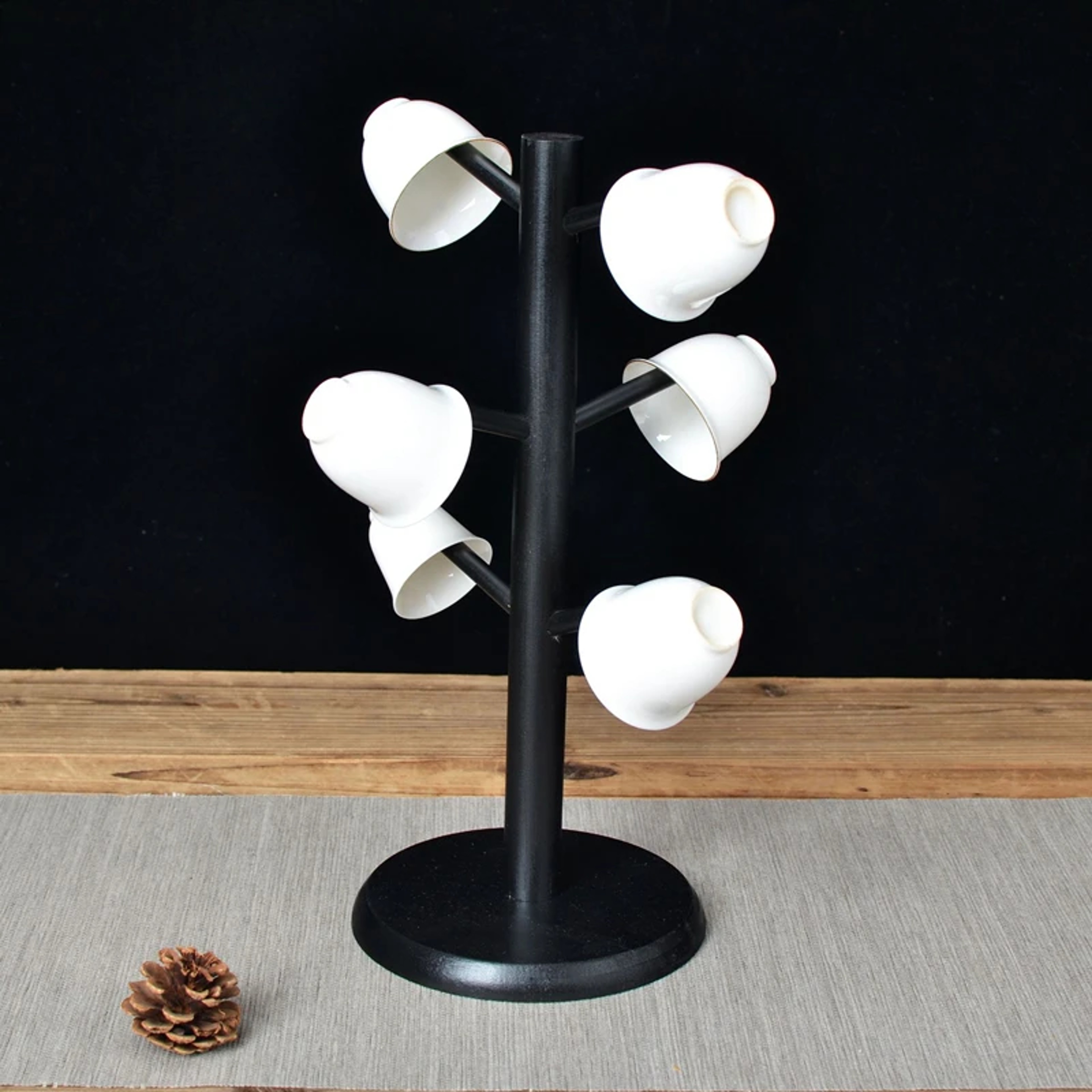 Bamboo Mug Rack with 6 Hooks, Tree-Shaped Coffee & Tea Cup Holder – view 3