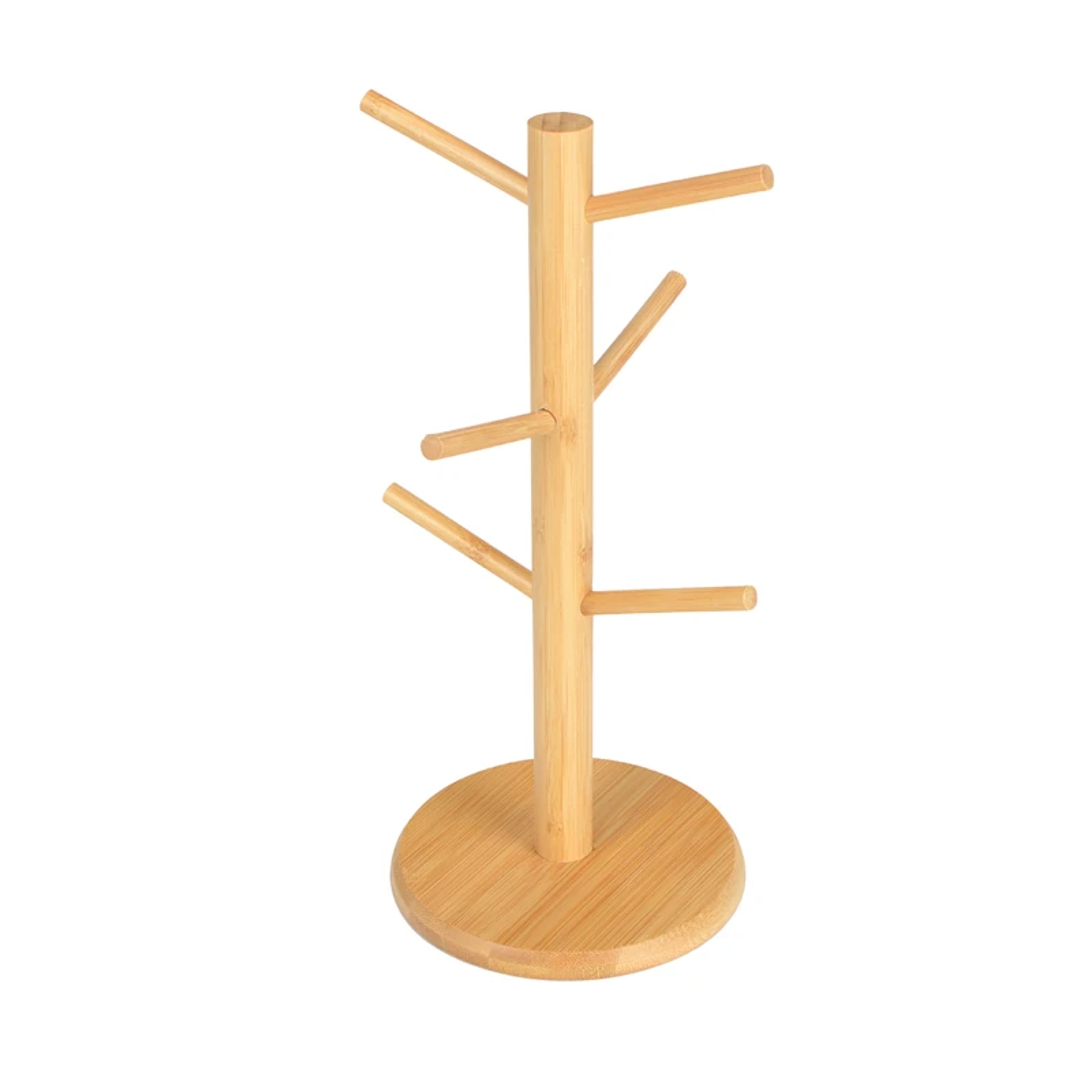 Bamboo Mug Rack with 6 Hooks, Tree-Shaped Coffee & Tea Cup Holder – view 8