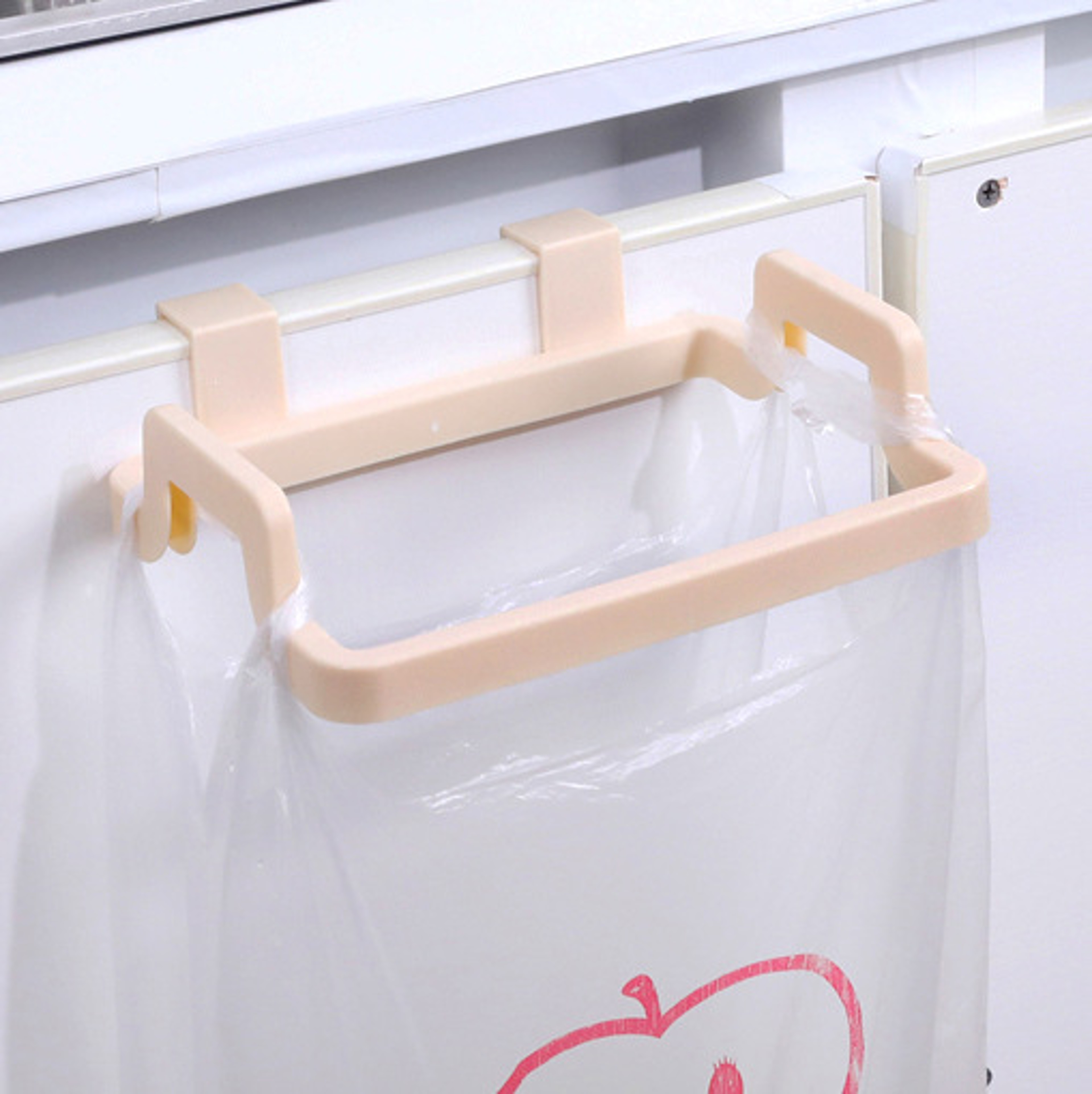 Plastic Door Back Garbage Bag Rack Kitchen Cabinet Hanger SpaceSaving Storage Hook For Bags Cloth   6