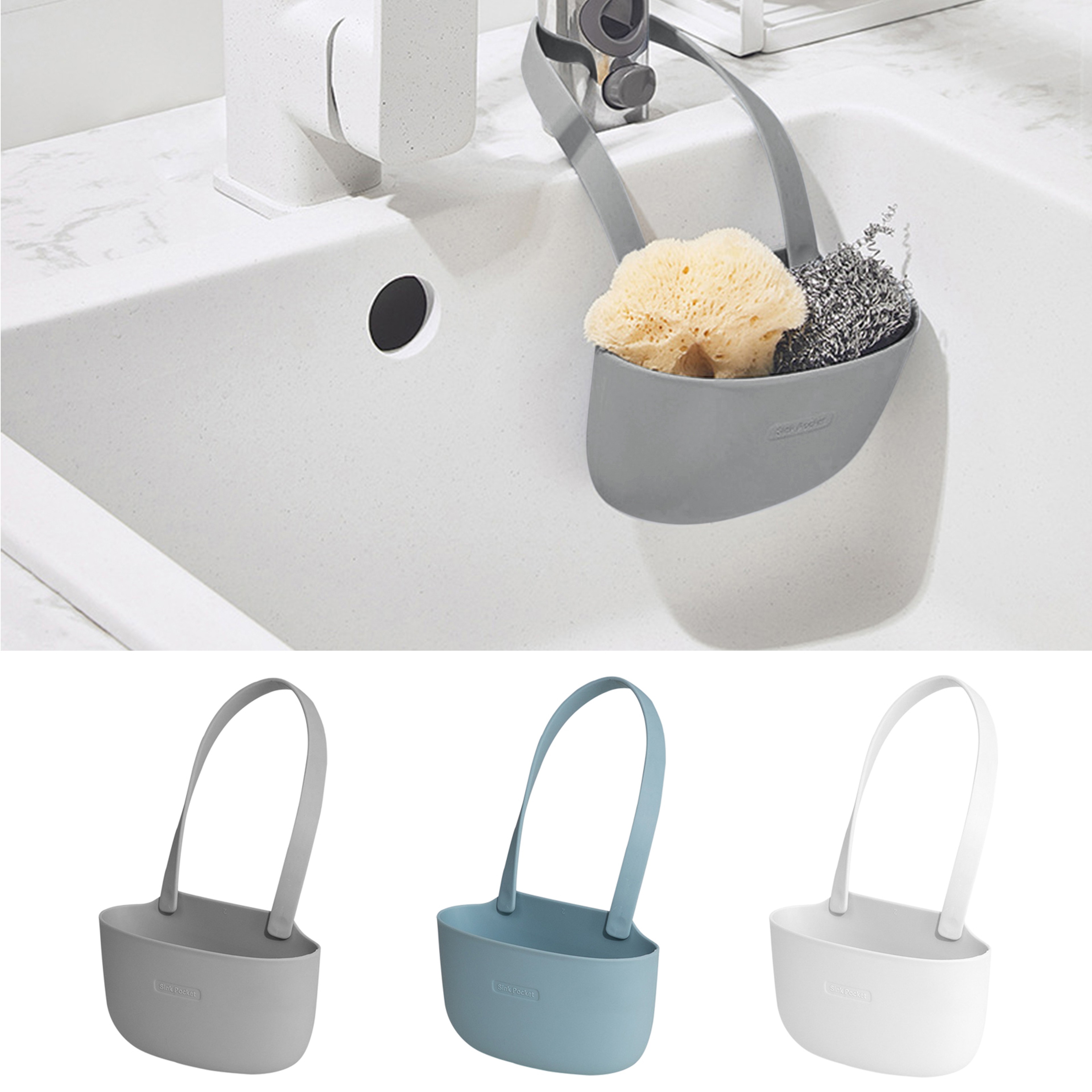 Kitchen Sink Sponge Holder Compact Drain Basket For Home Storage 0