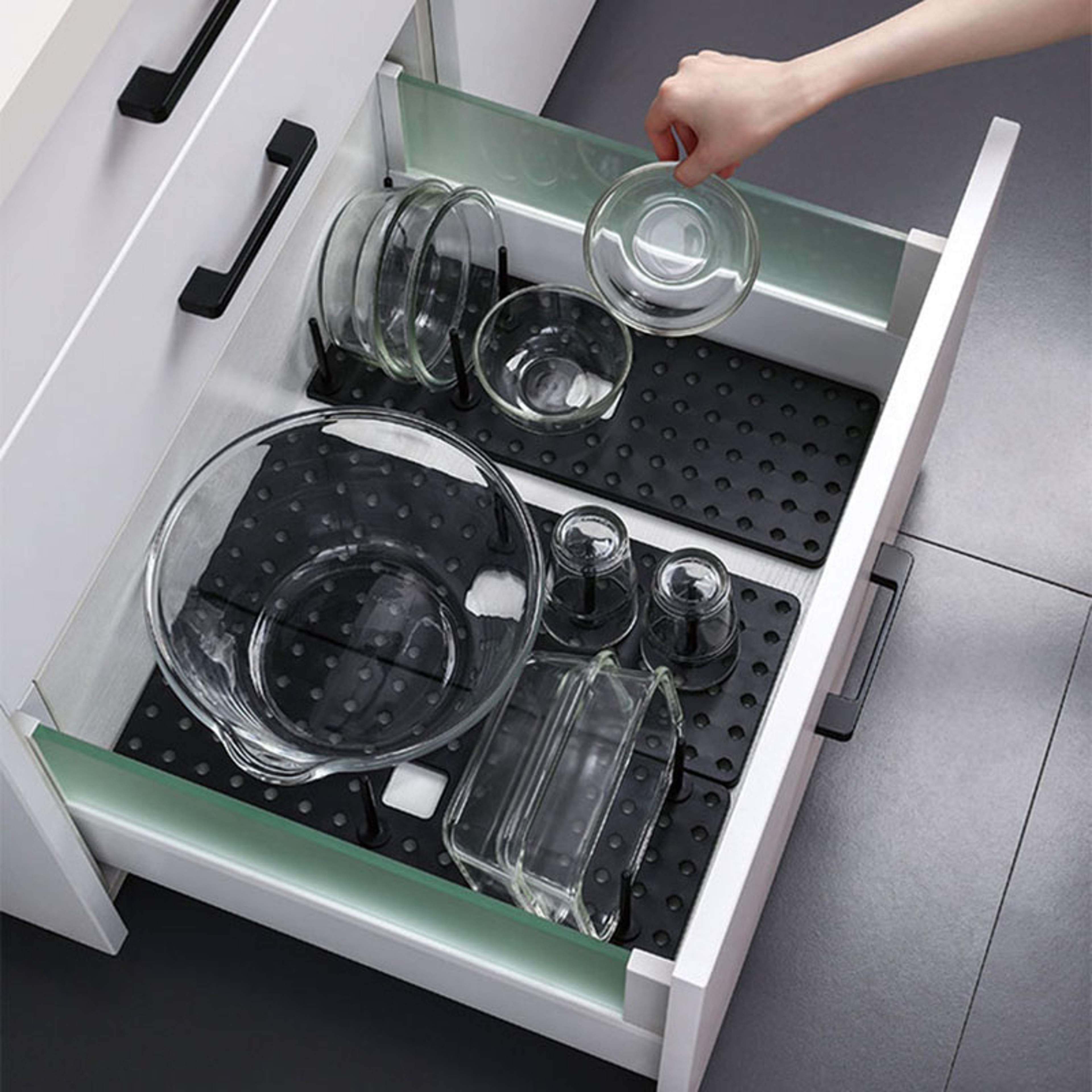 Adjustable Drawer Organizer for Kitchen, Retractable Tableware Rack & Dish Plate Storage – view 6