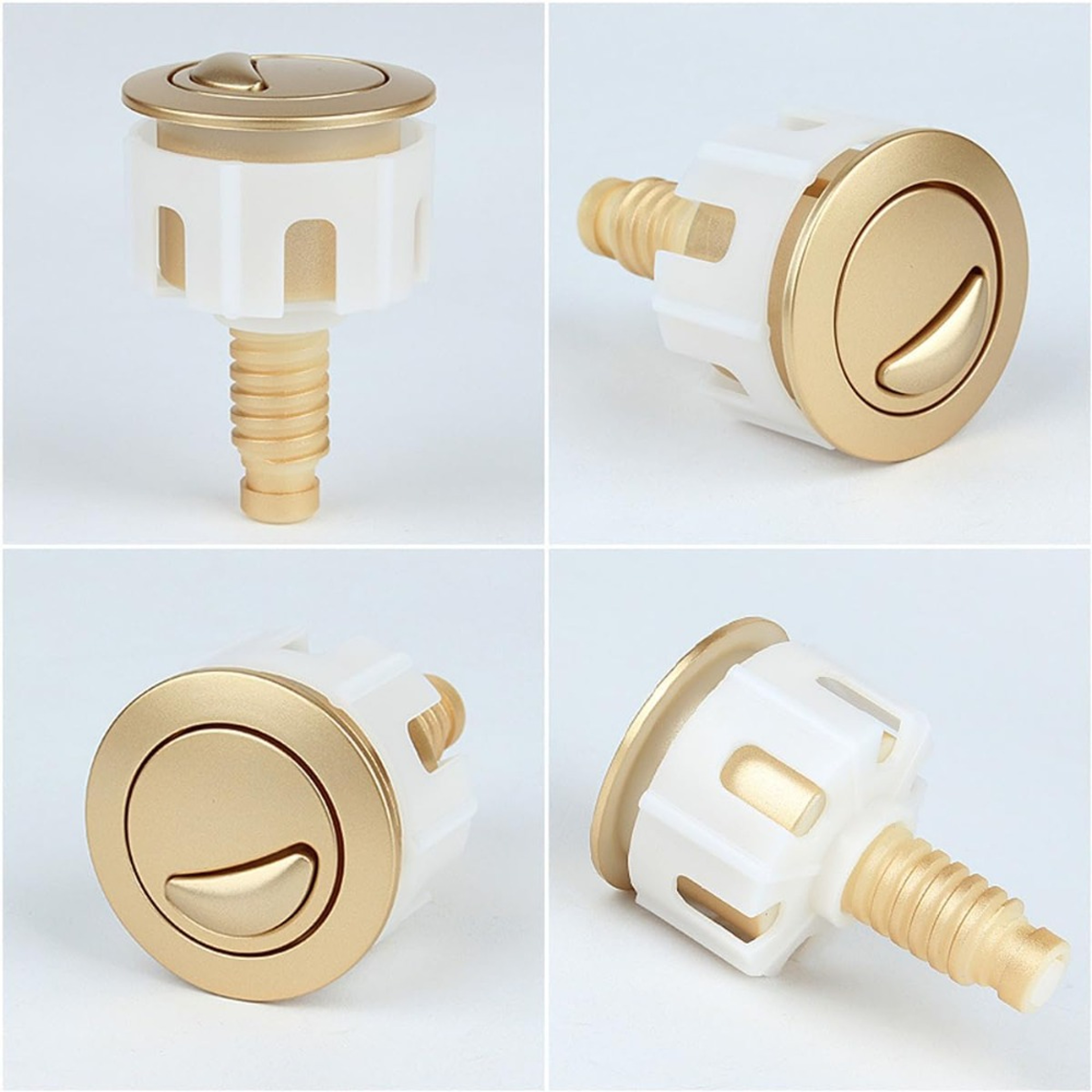 Golden Plated Toilet Flush Button, Easy Install Cistern Flusher Replacement for Modern Bathroom Upgrade – view 3