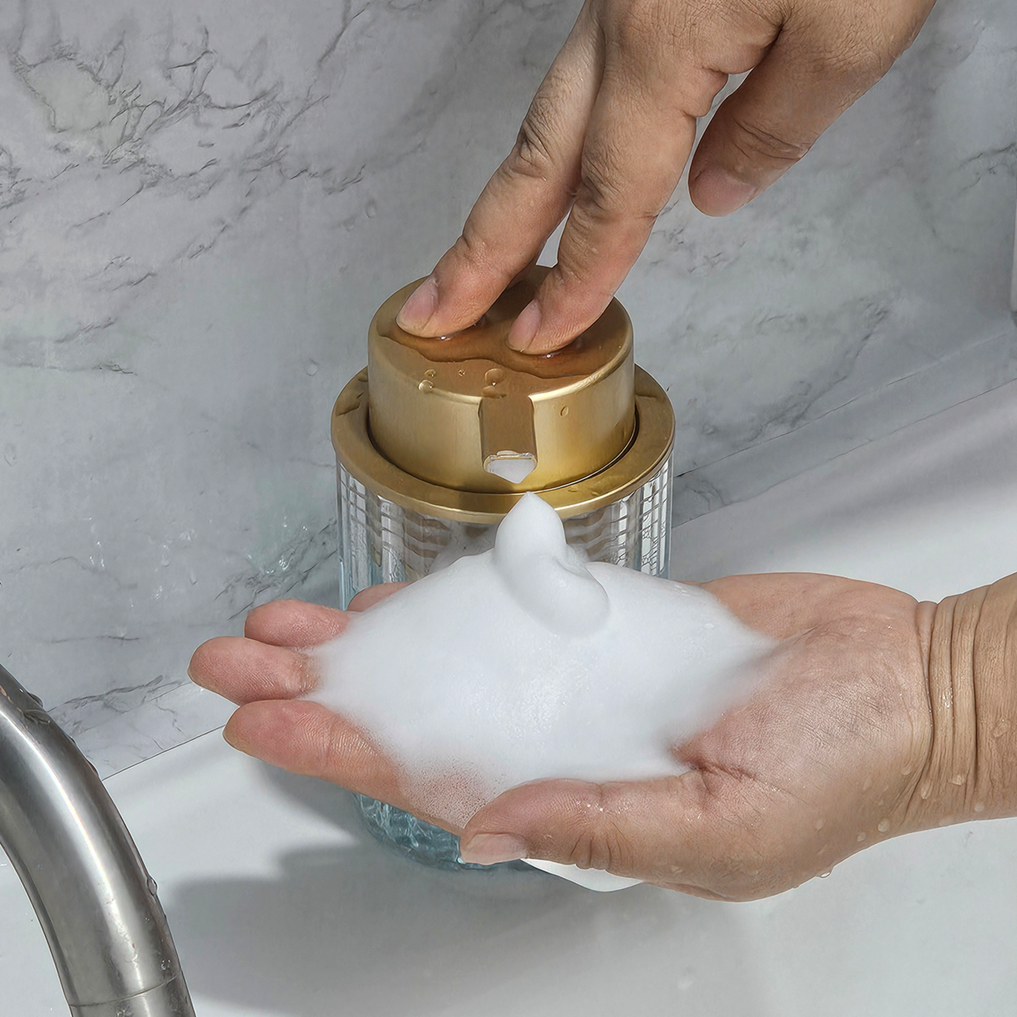 Hand Foaming Soap Dispenser Bottle Elegant Foam Design For Kitchen  Bathroom Countertops 4