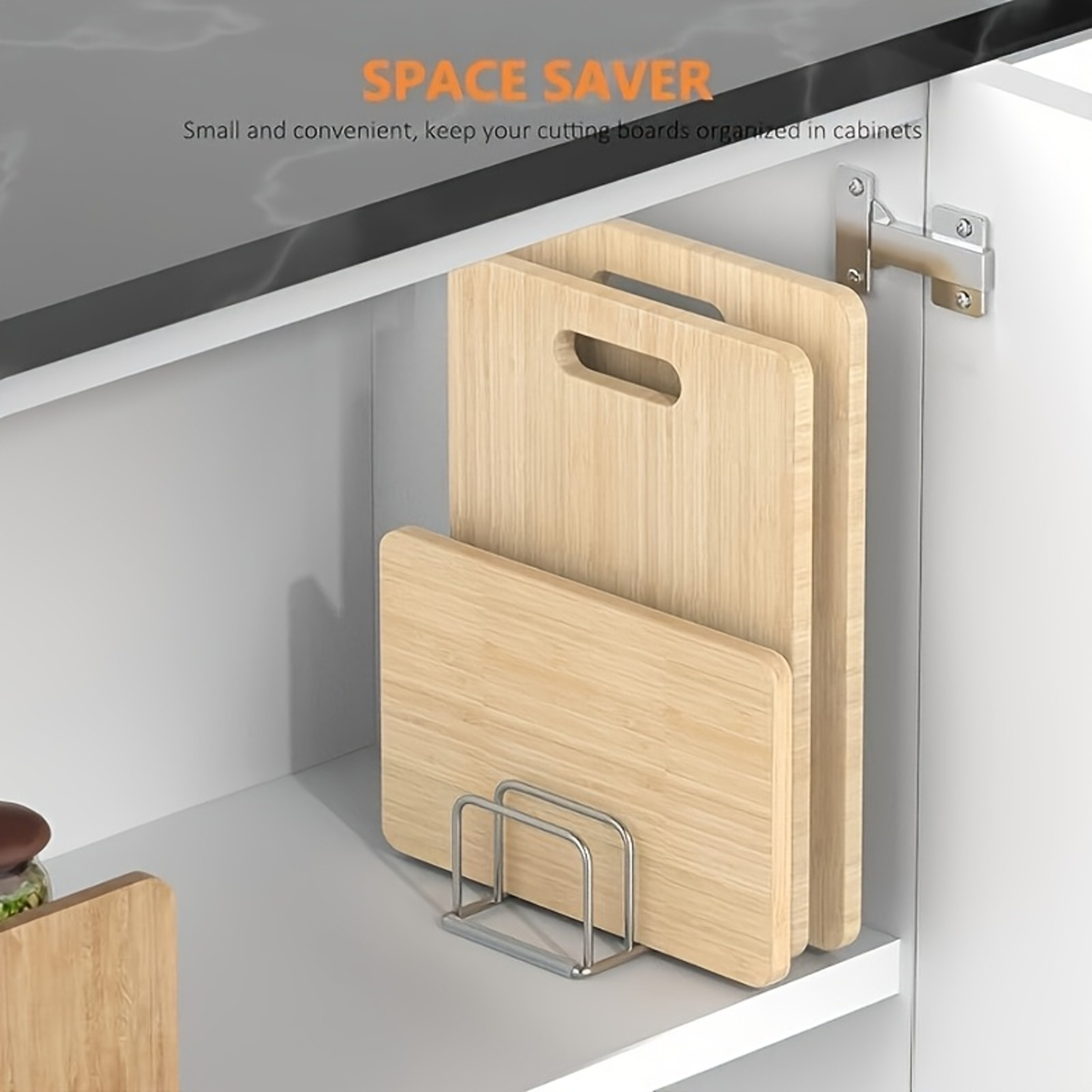 SpaceSaving Stainless Steel Pot Lid And Cutting Board Organizer Combo HeavyDuty Kitchen Countertop  1