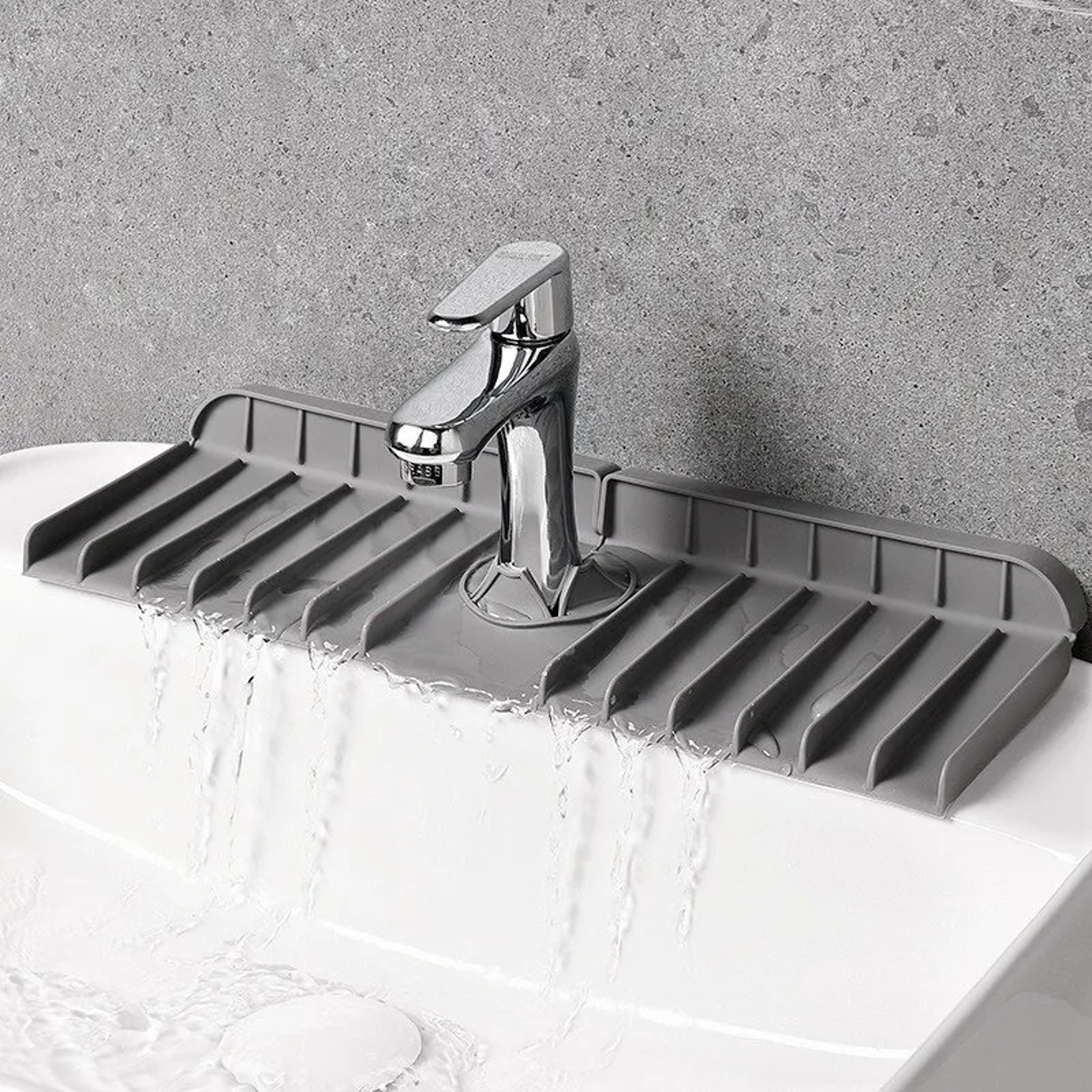 Silicone Faucet Mat  Dish Soap Sponge Holder Kitchen Sink Splash Guard  Countertop Drying Pad 5