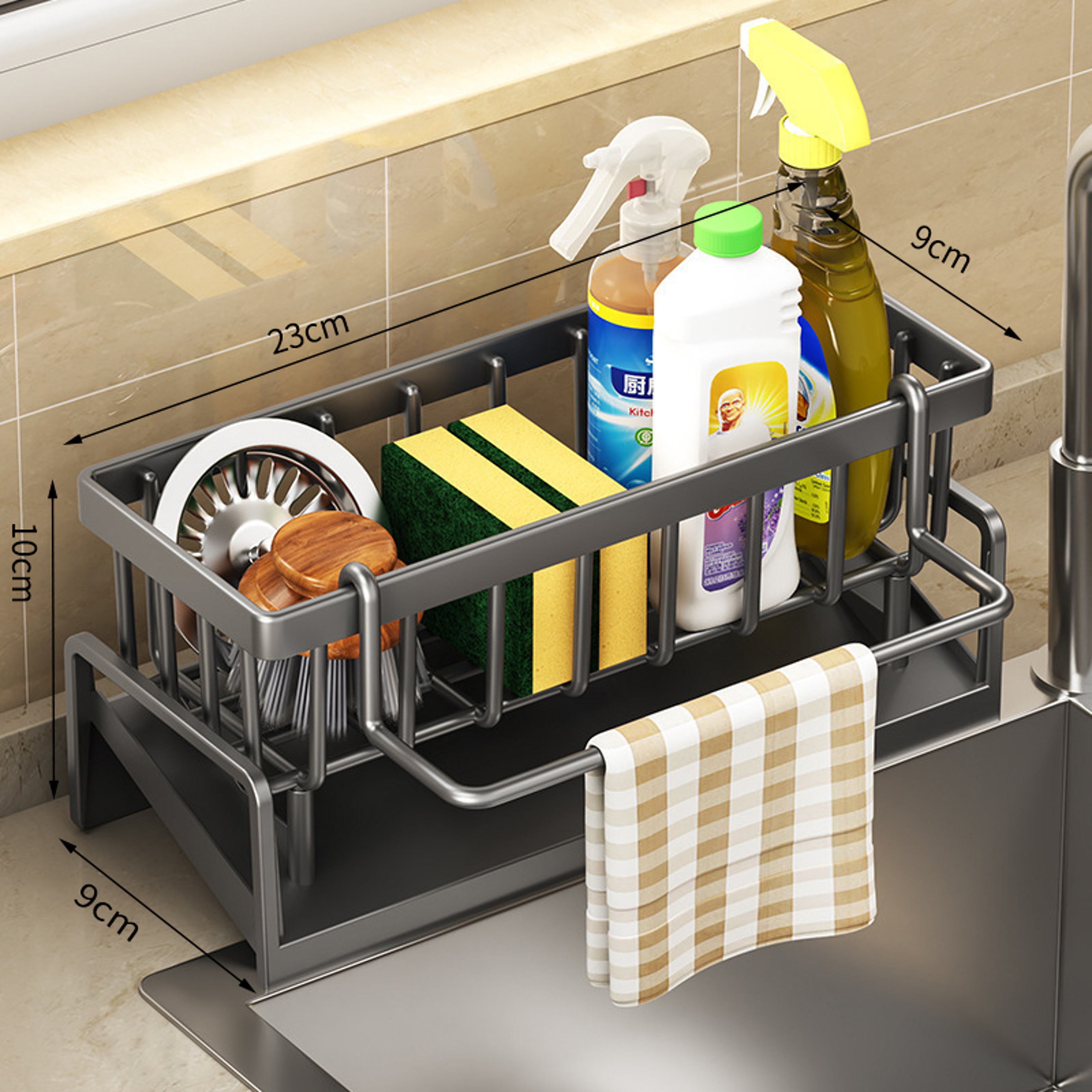Tap-Mounted Kitchen Spice Shelf with Drainage Rack, Practical Sink Organizer for Home Storage – view 4