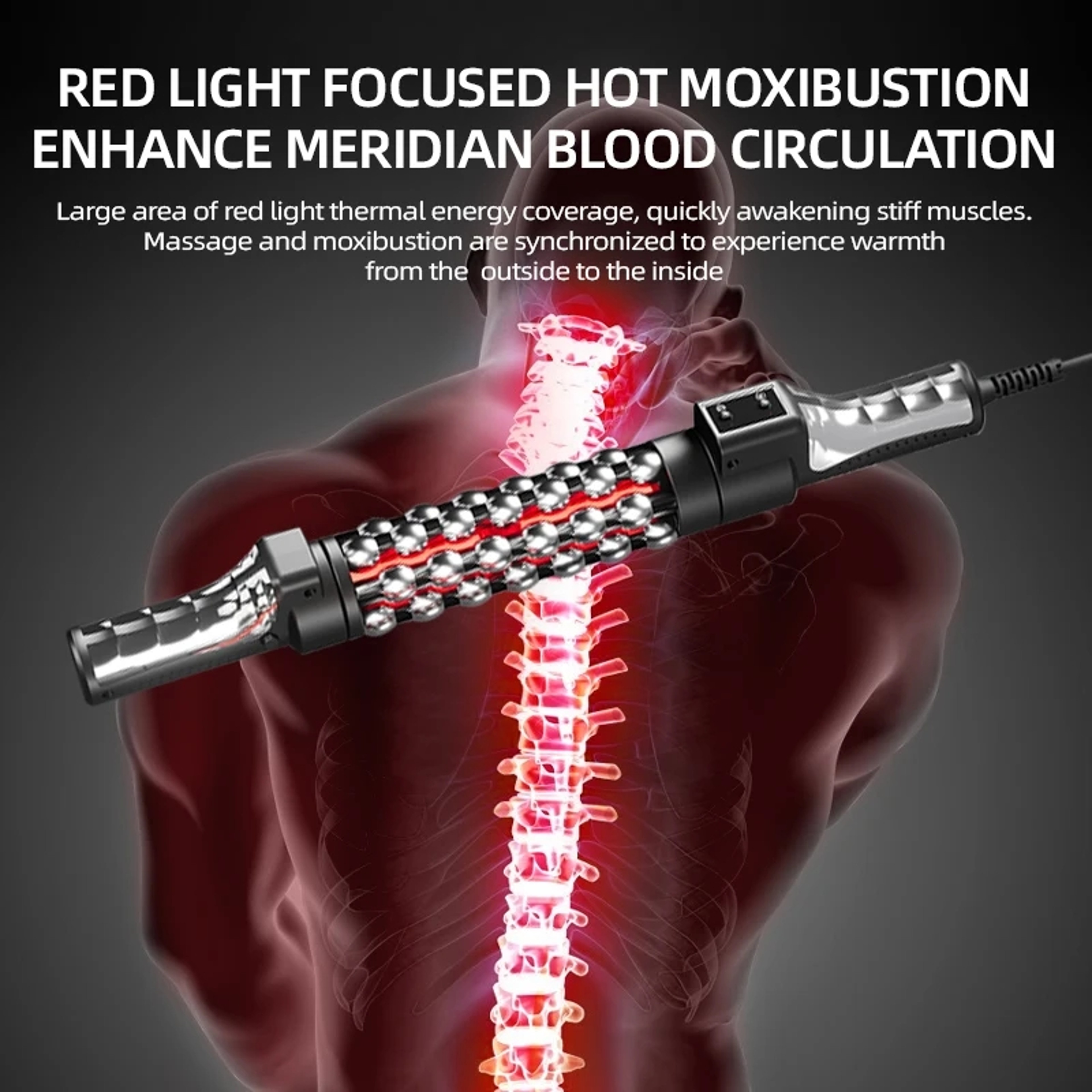 Red Light Heated Massage Device Full Body Relaxation  AntiCellulite Roller 4