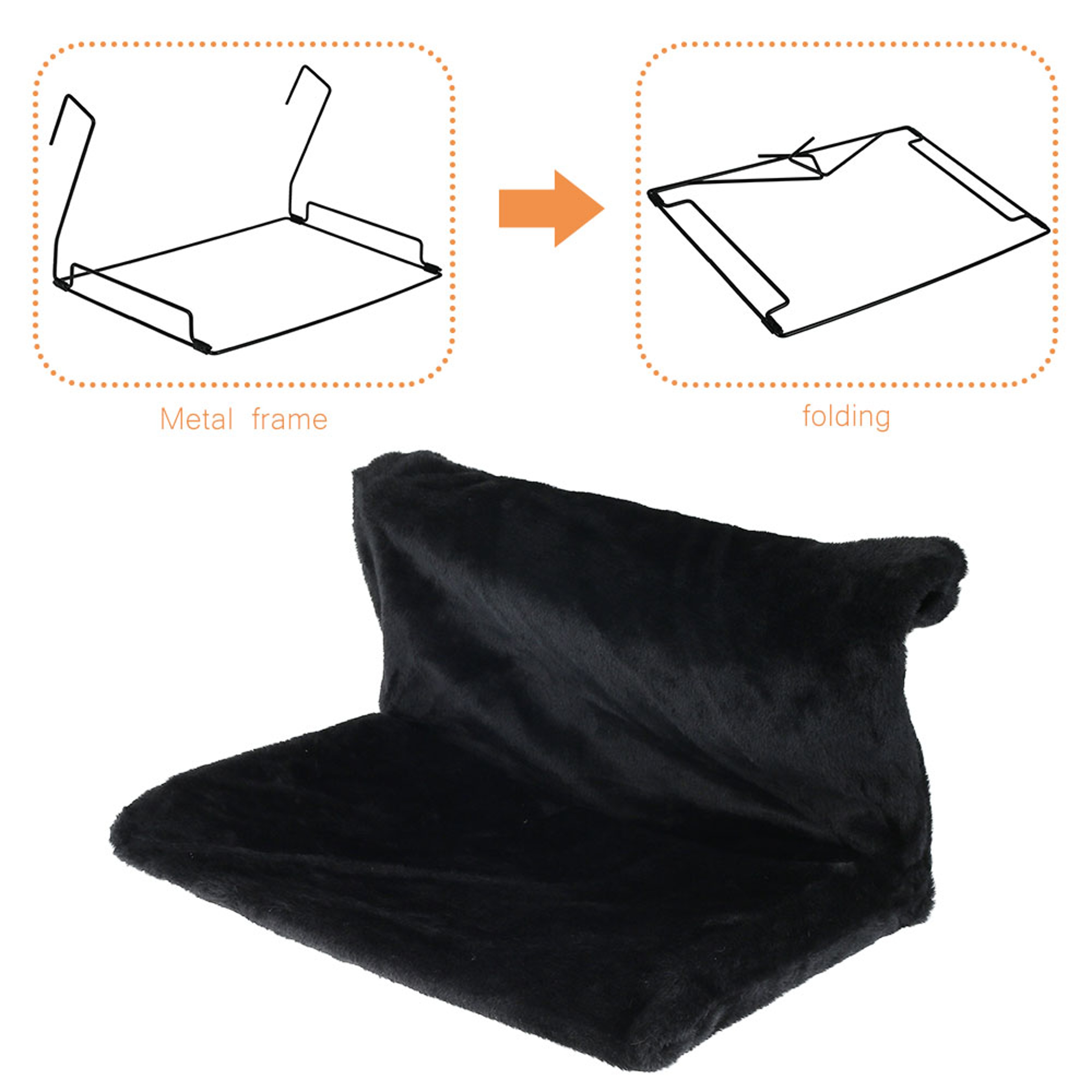 Cat Radiator Bed With Warm Fleece Hammock Comfortable Pet Hanging Cradle With Metal Iron Frame For  4