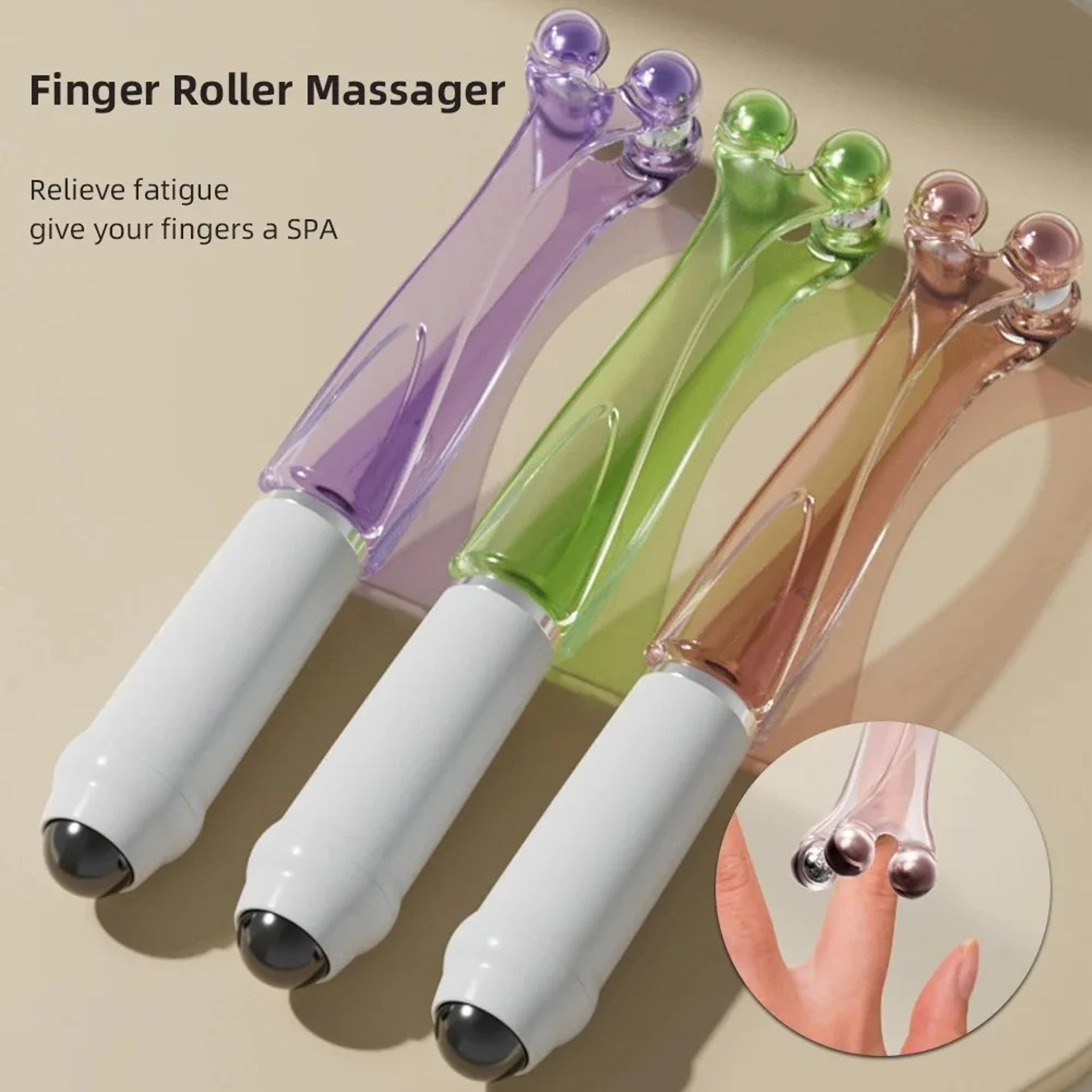 Finger Joint Acupoint Massager Rollers, Handheld Acupuncture Massager for Arthritis & Finger Fatigue Relief – view 6