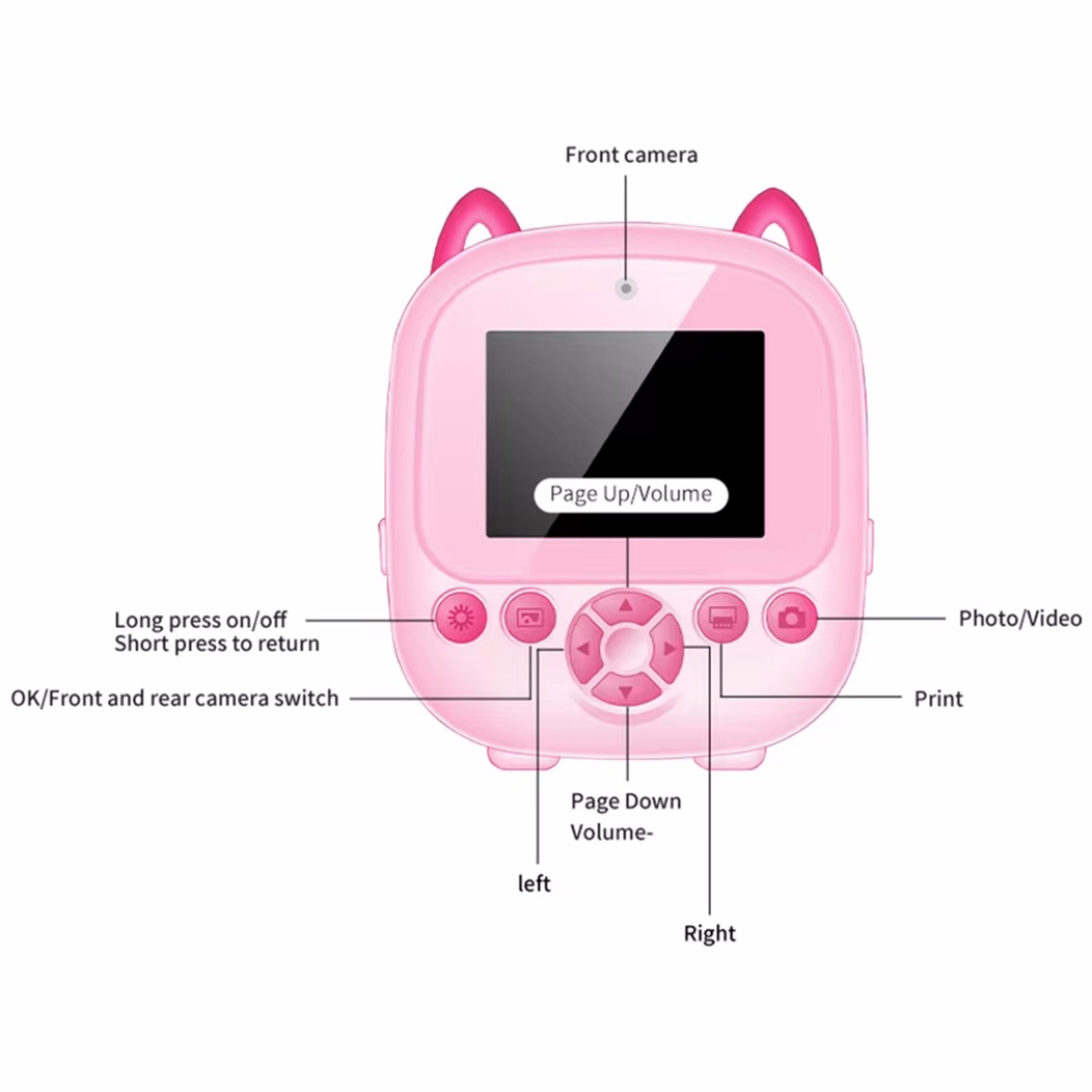 Super Cute Kids Digital Camera, 1080P Video Camera with Thermal Print Feature, Perfect for Children Birthdays – view 5
