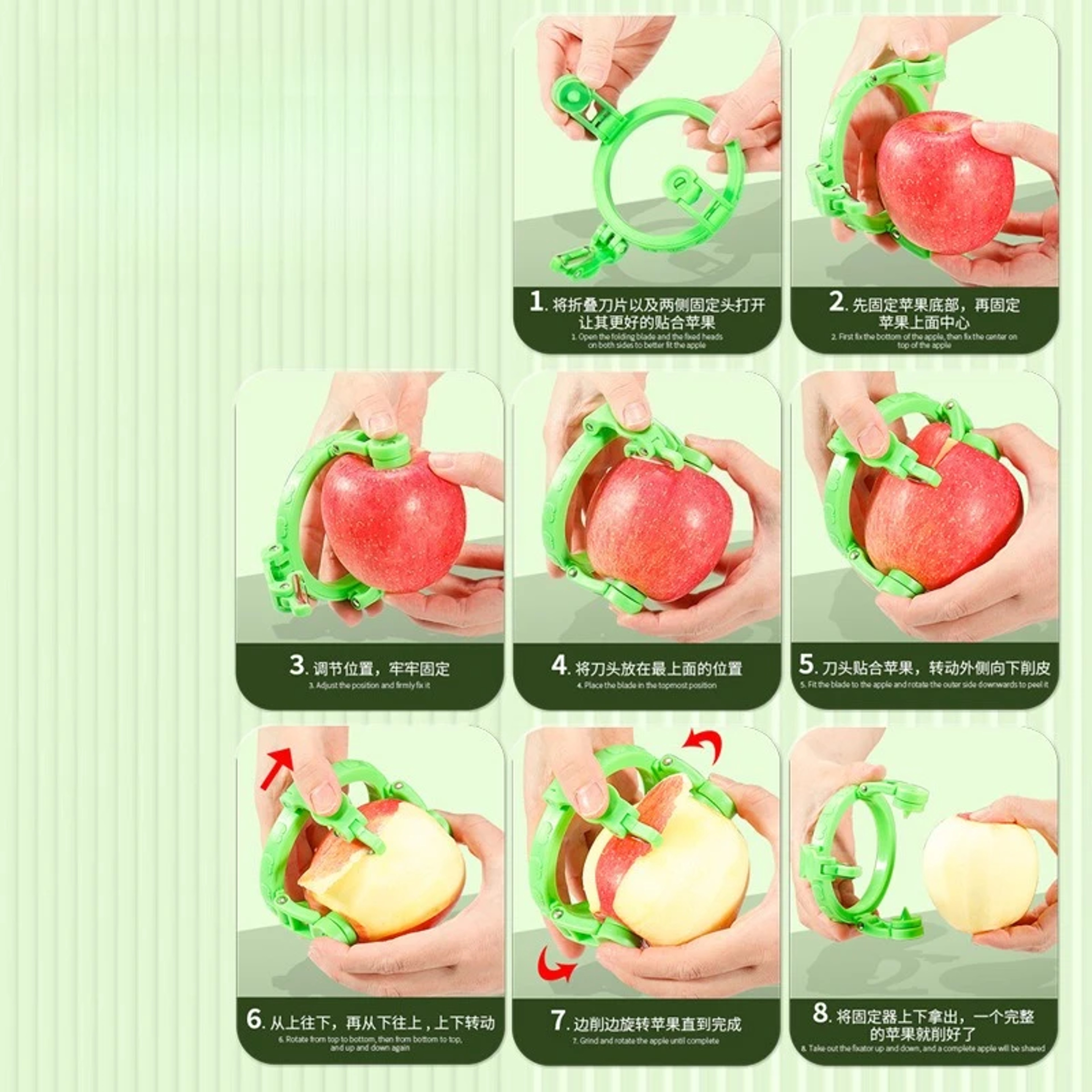 Handheld Apple Peeler  Spiral Slicer EasytoUse Kitchen Gadget For Effortless Fruit  Vegetable Corin 2