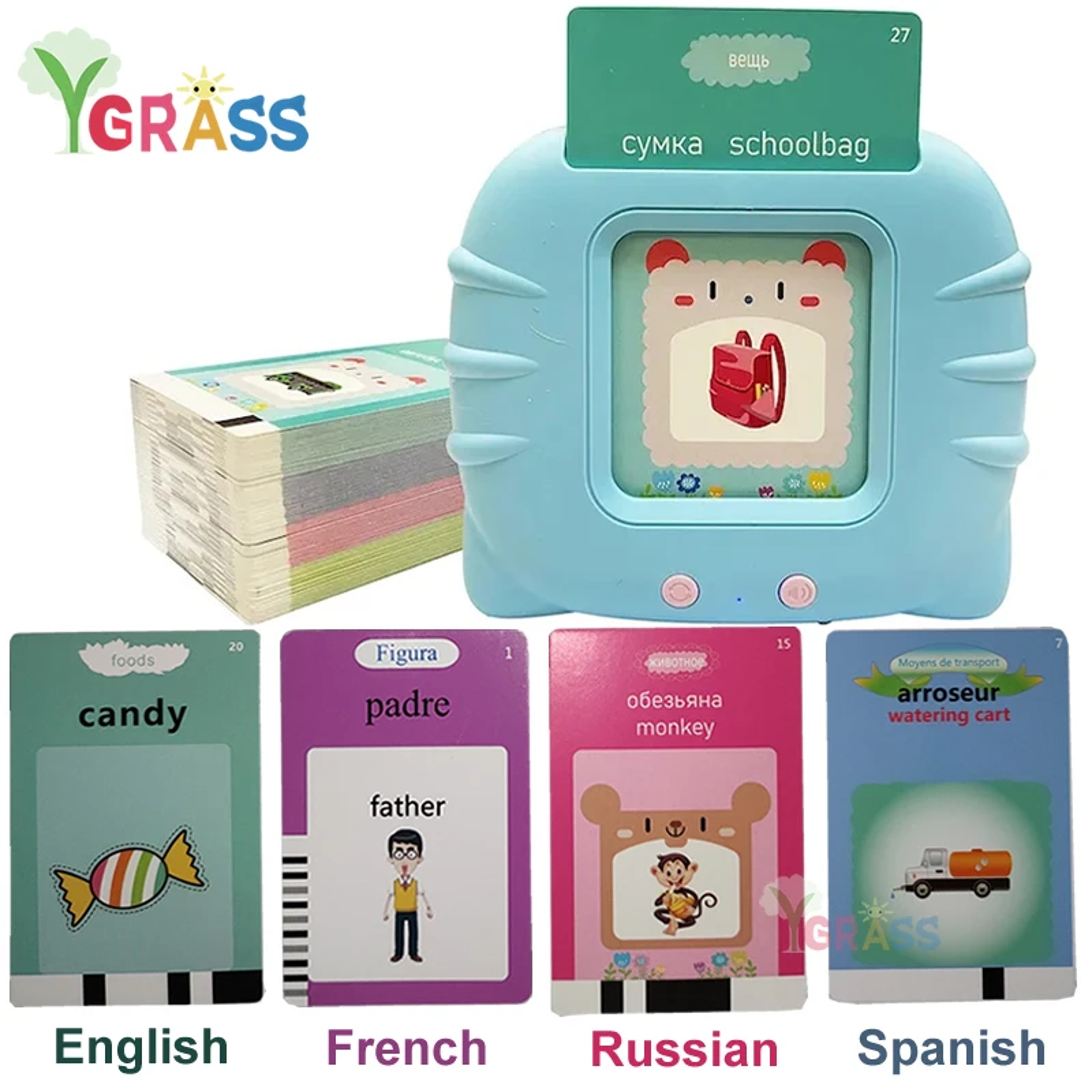 Interactive Talking Flash Cards For Kids Language Learning Toy With Audio Reader For Toddlers And P 0