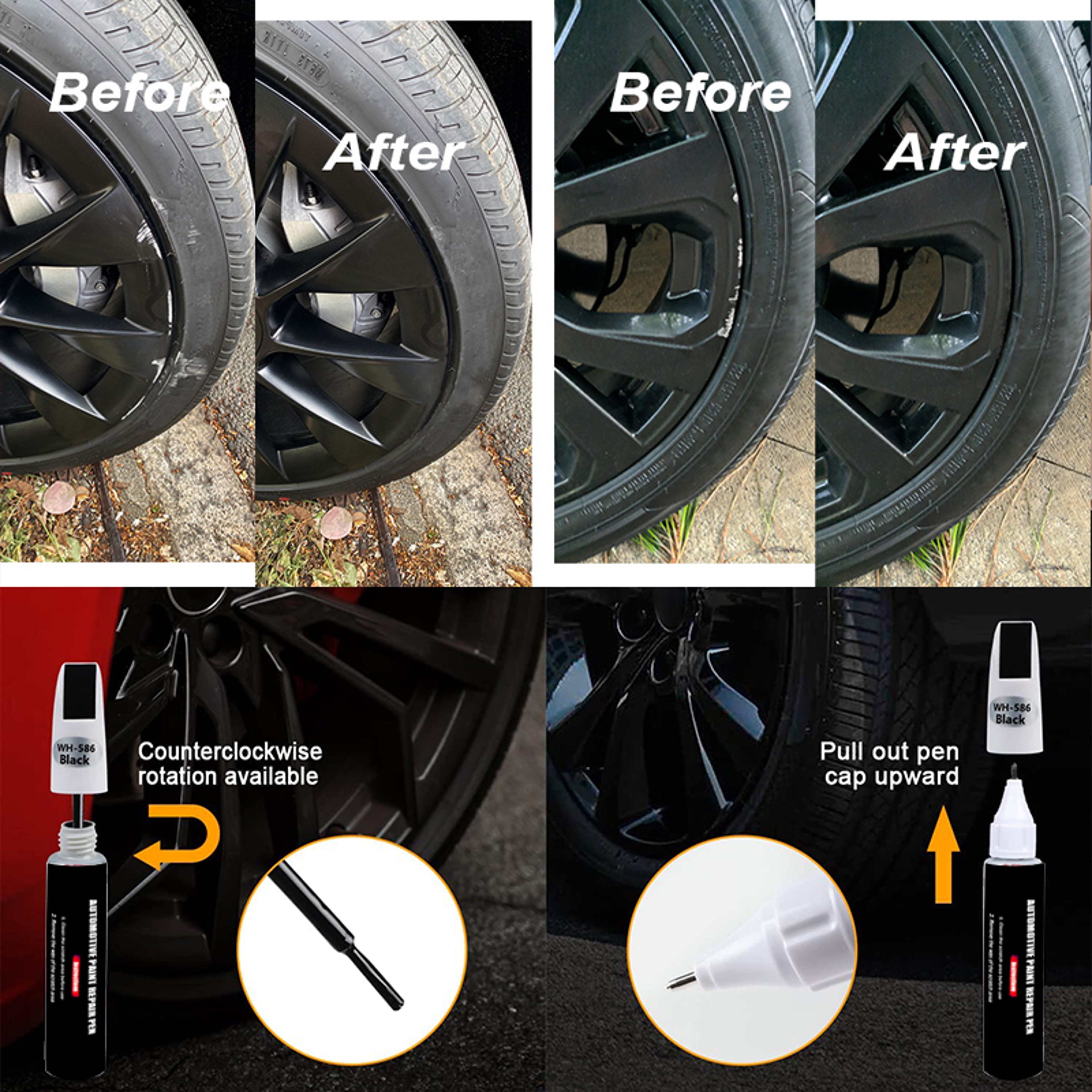 Precision Car Wheel Touch Up Pen For Rim Scratch Repair Quick Dry Alloy Wheel Paint Repair Pen 2