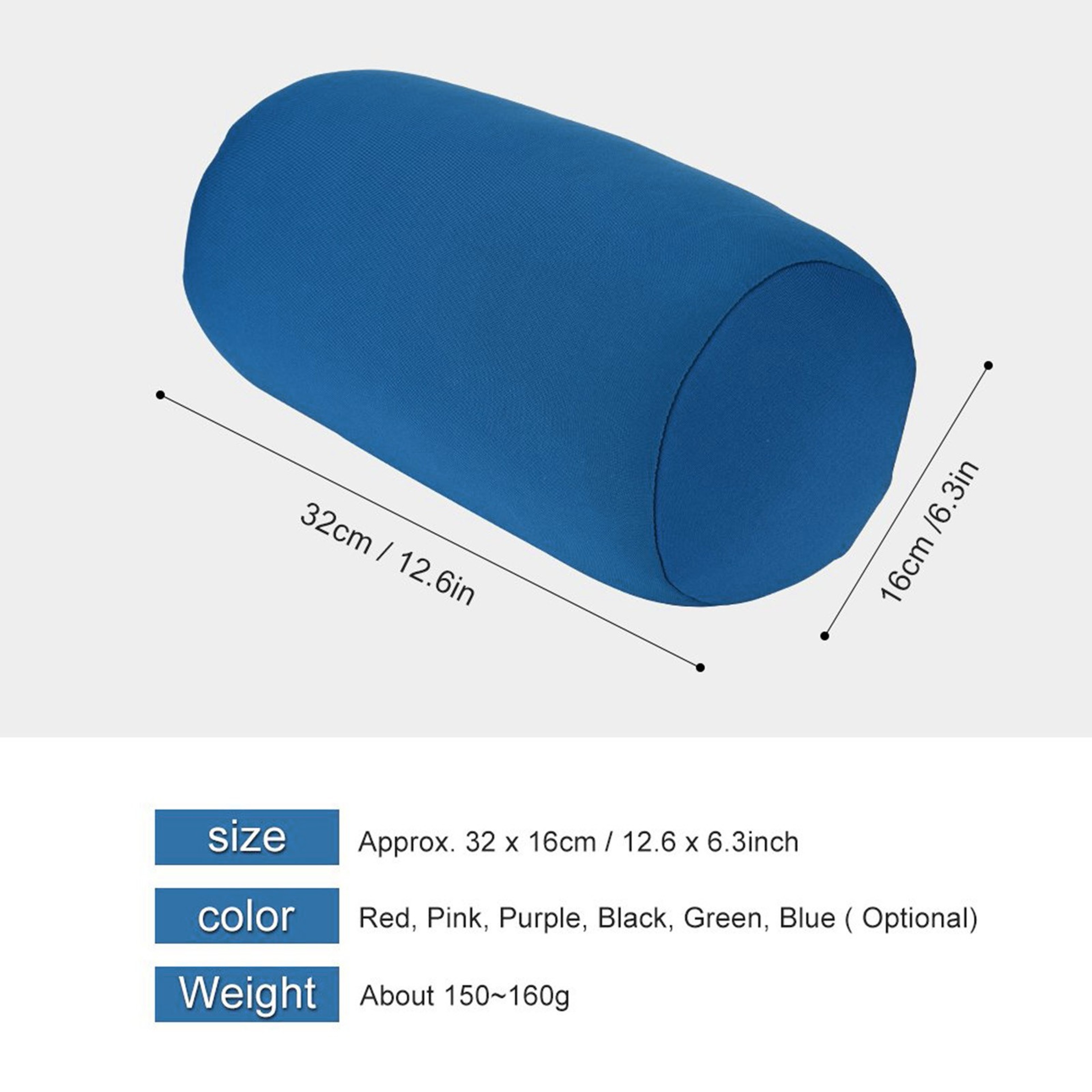 Solid Color Cylindrical Neck Pillow, Washable Travel & Bedroom Support Cushion – view 6